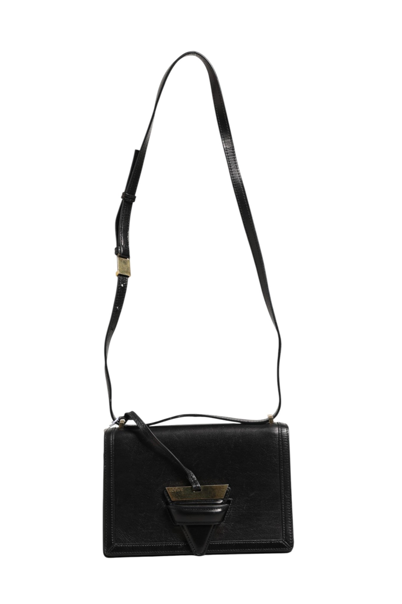 Pre-Owned Loewe Barcelona Medium Leather Shoulder Bag Black Women's AB (Very Good — between Lightly Used and Used)