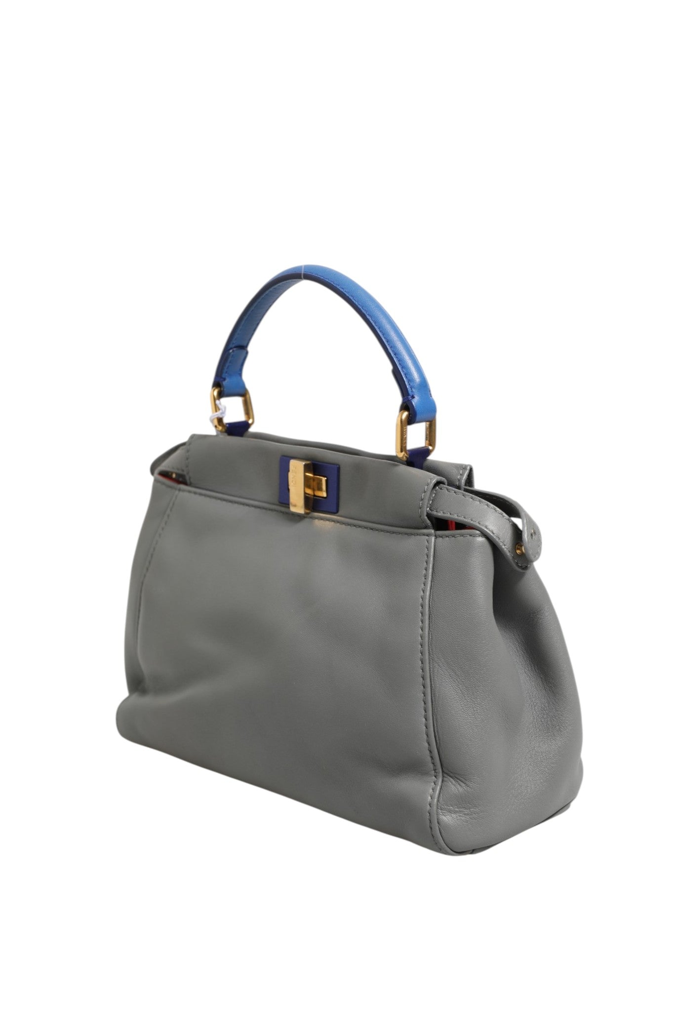 Pre-Owned Fendi Mini Peekaboo Blue Grey Gray, Blue Women's B+ (Good — light signs of wear)