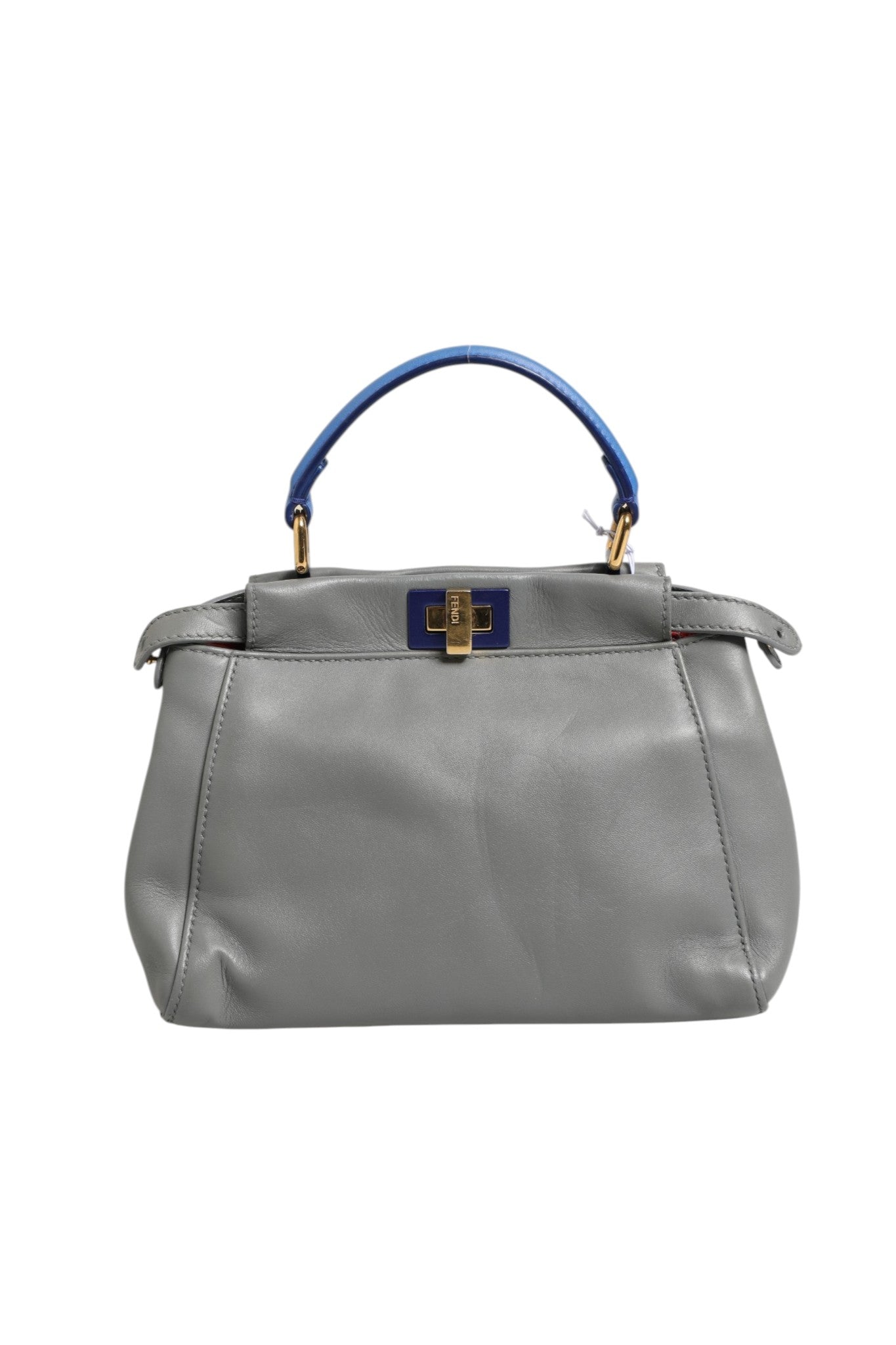 Pre-Owned Fendi Mini Peekaboo Blue Grey Gray, Blue Women's B+ (Good — light signs of wear)