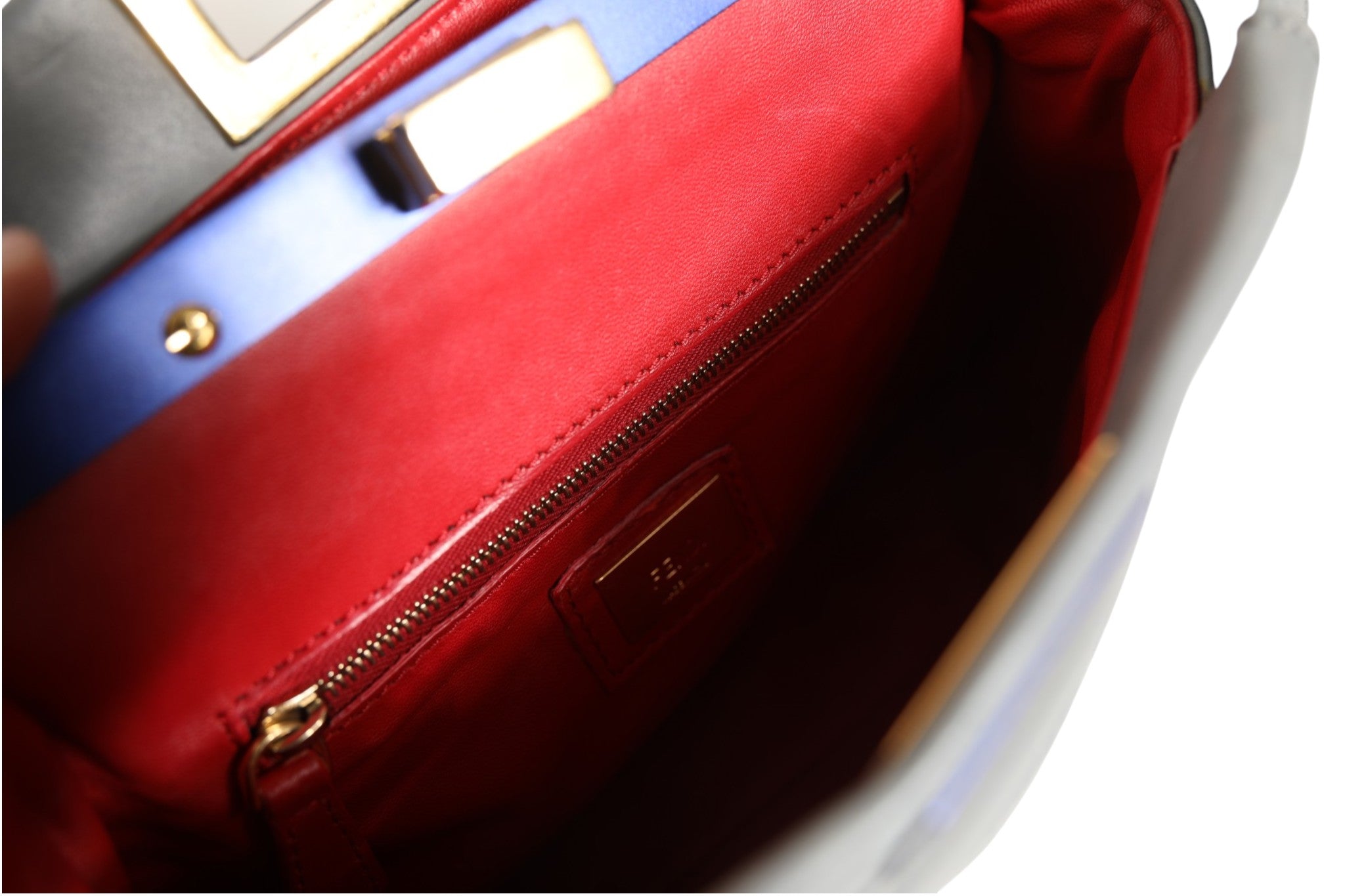 Pre-Owned Fendi Mini Peekaboo Blue Grey Gray, Blue Women's B+ (Good — light signs of wear)