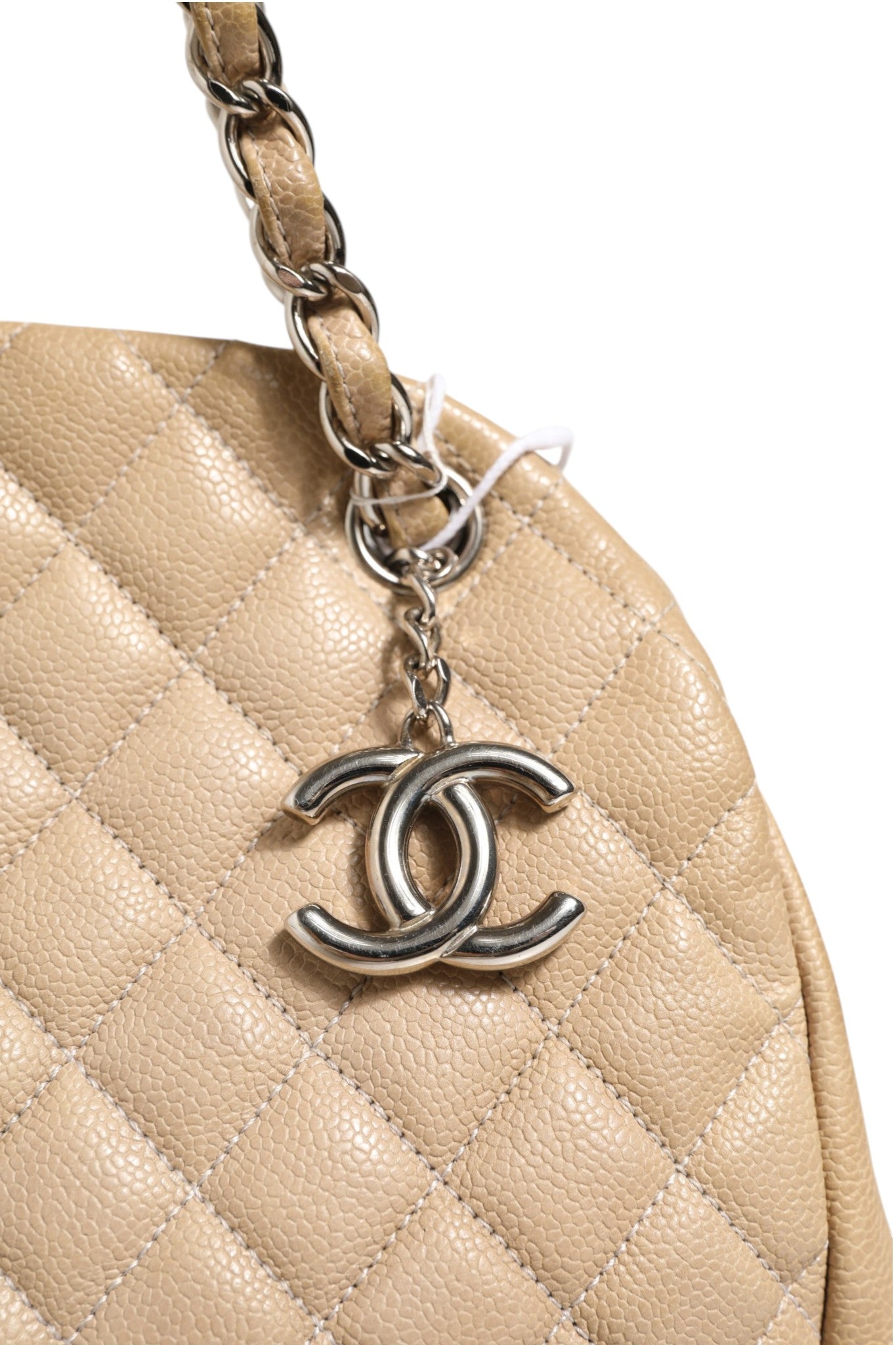 Chanel Beige Quilted Leather 'Just Mademoiselle' Bowler Bag