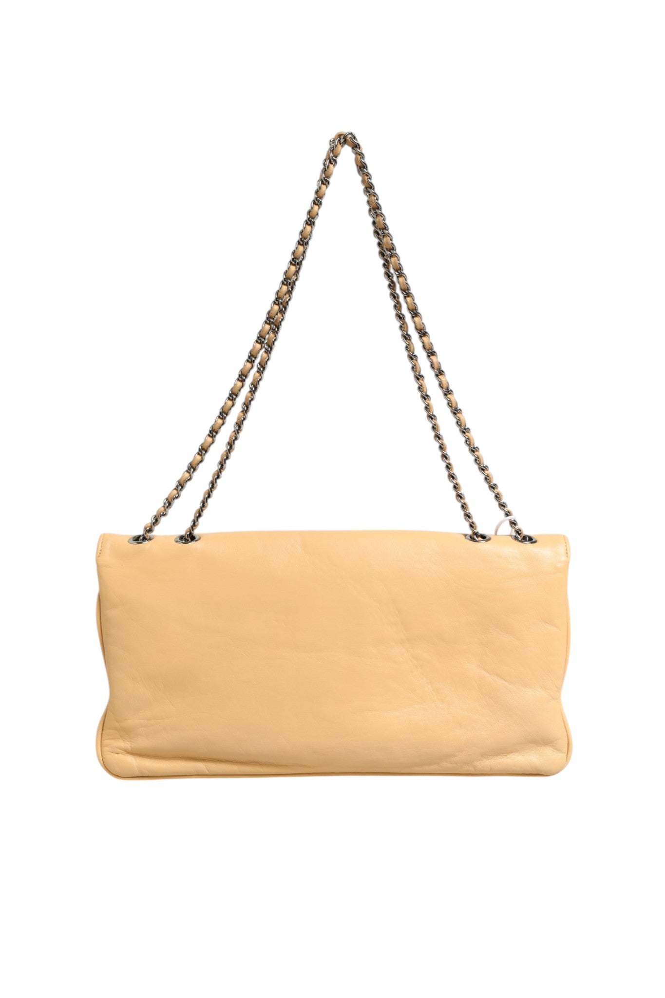 Pre-Owned Chanel Beige Lambskin Giant Reissue Mademoiselle Lock Flap Bag Beige Women's B+ (Good — light signs of wear)
