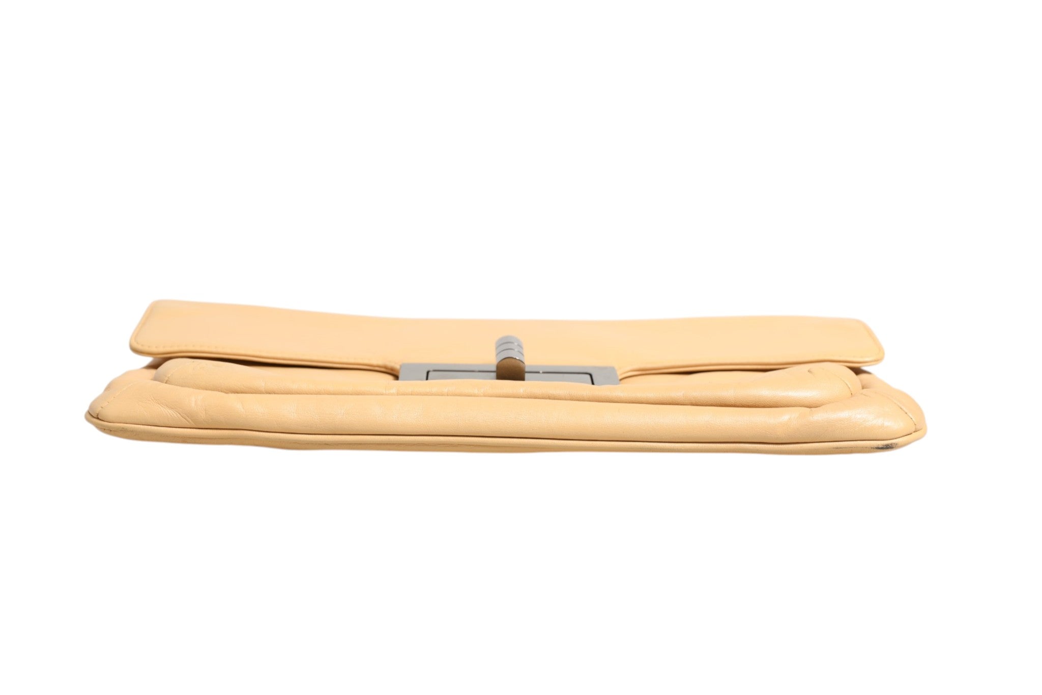 Pre-Owned Chanel Beige Lambskin Giant Reissue Mademoiselle Lock Flap Bag Beige Women's B+ (Good — light signs of wear)