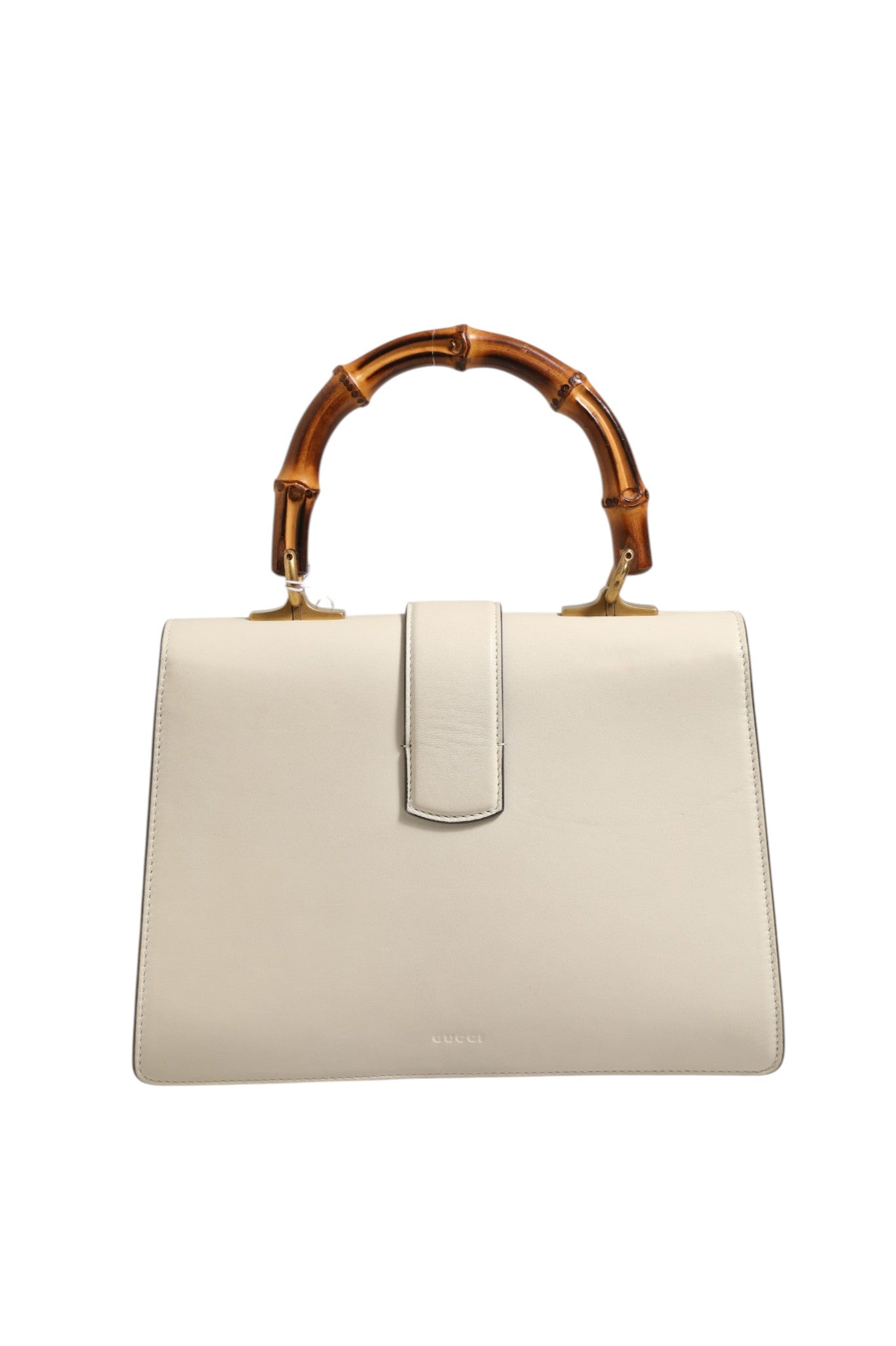Pre-Owned Gucci Dionysus Bamboo Top Handle Bag Colorblock Leather White with blue and red details Women's B+ (Good — light signs of wear)