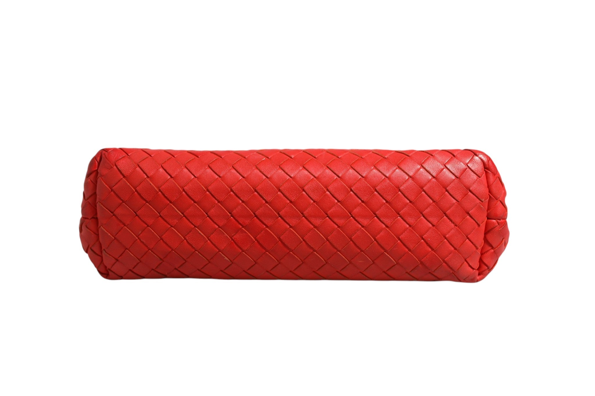 Pre-Owned Bottega Veneta Olimpia Small Intrecciato Leather Shoulder Bag Red Women's B+ (Good — light signs of wear)