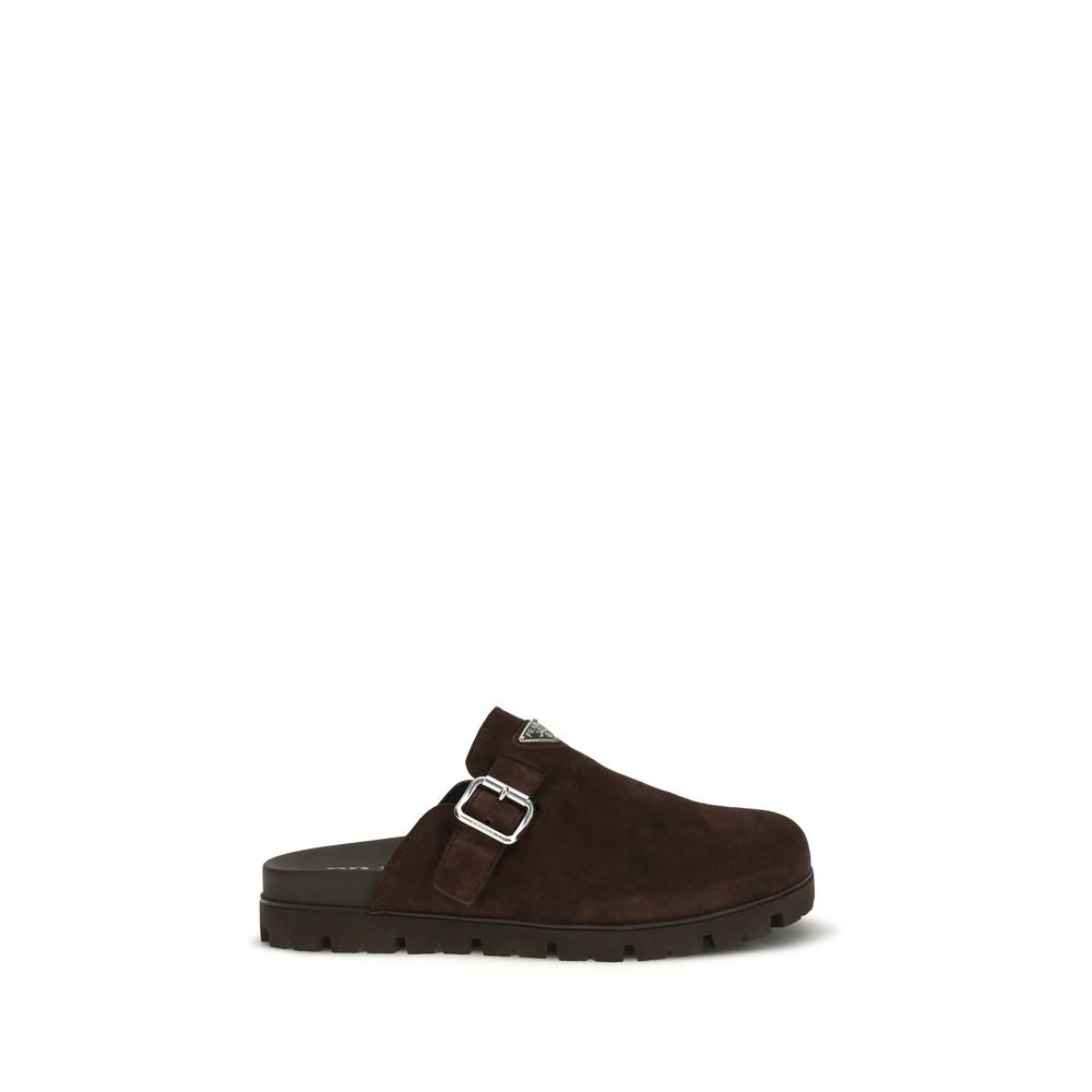 Prada Brown Leather Mules
