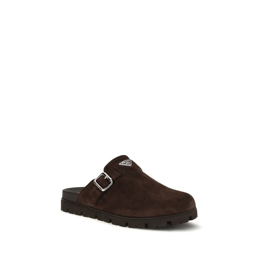 Prada Brown Leather Mules