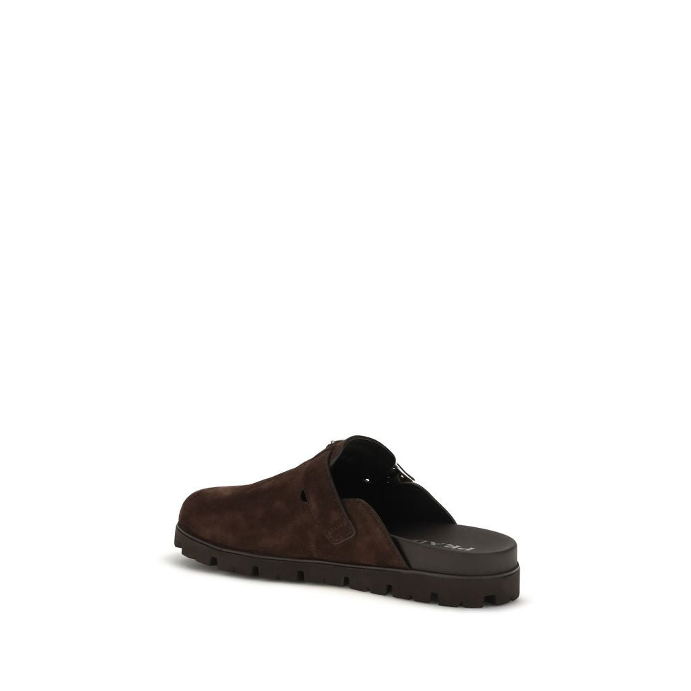 Prada Brown Leather Mules