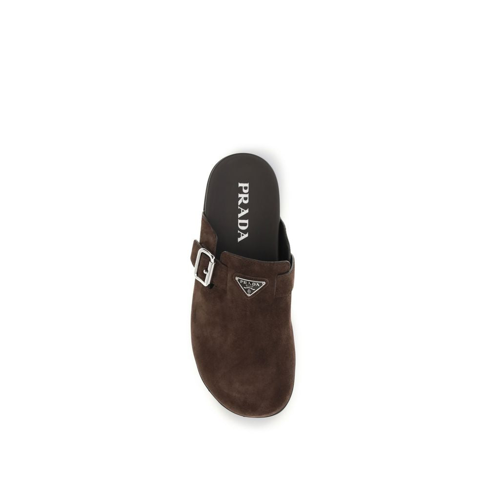 Prada Brown Leather Mules