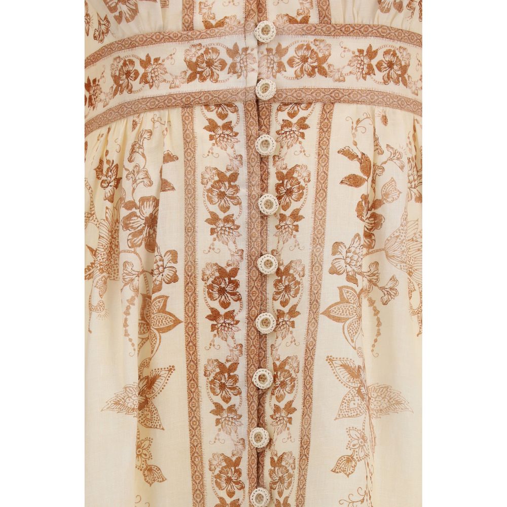 New Zimmermann Beige Linen Casual Dress