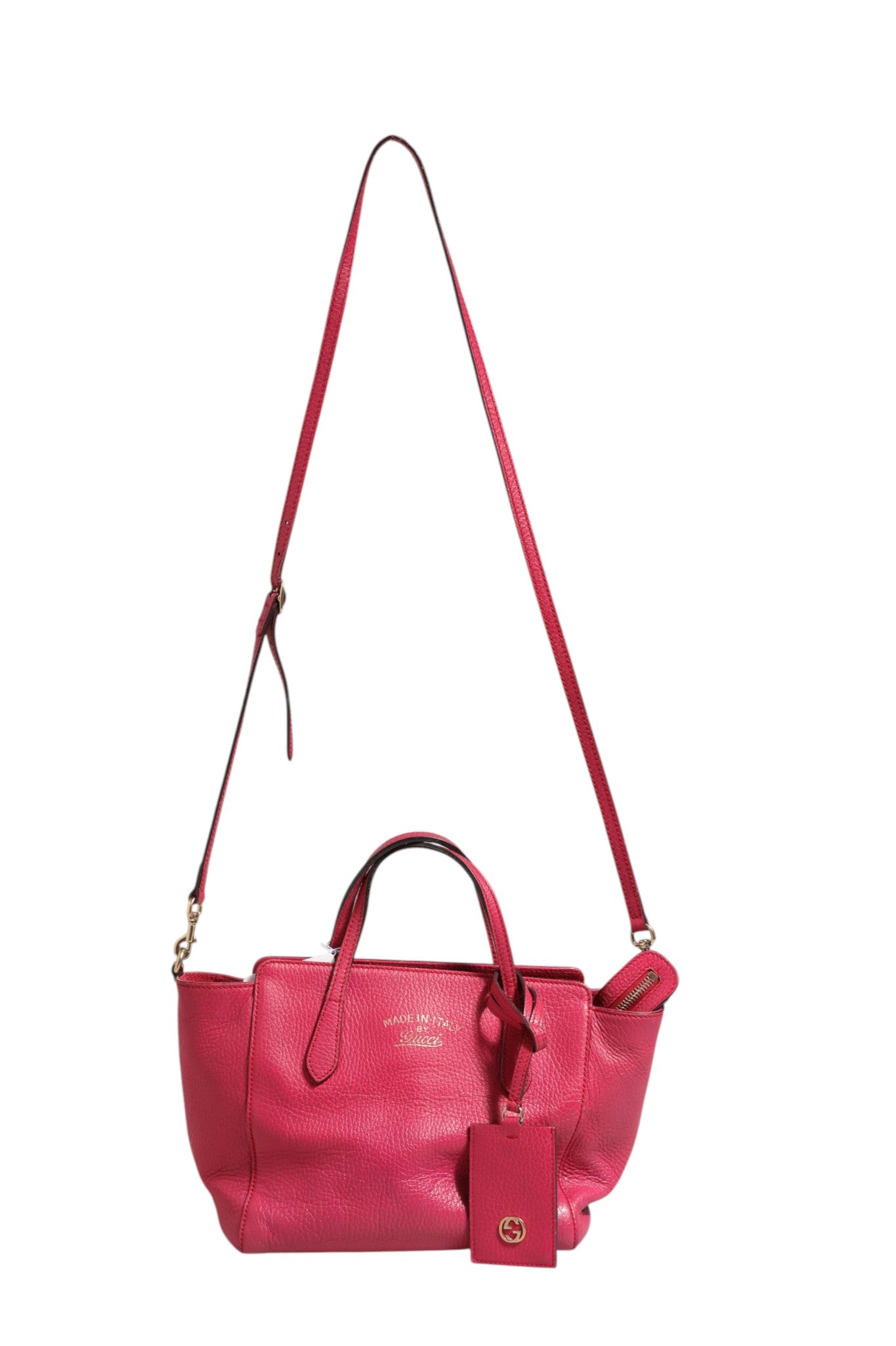 Pre-Owned Gucci Swing Leather 2Way Tote Bag Fuchsia Pink Women's B+ (Good — light signs of wear)