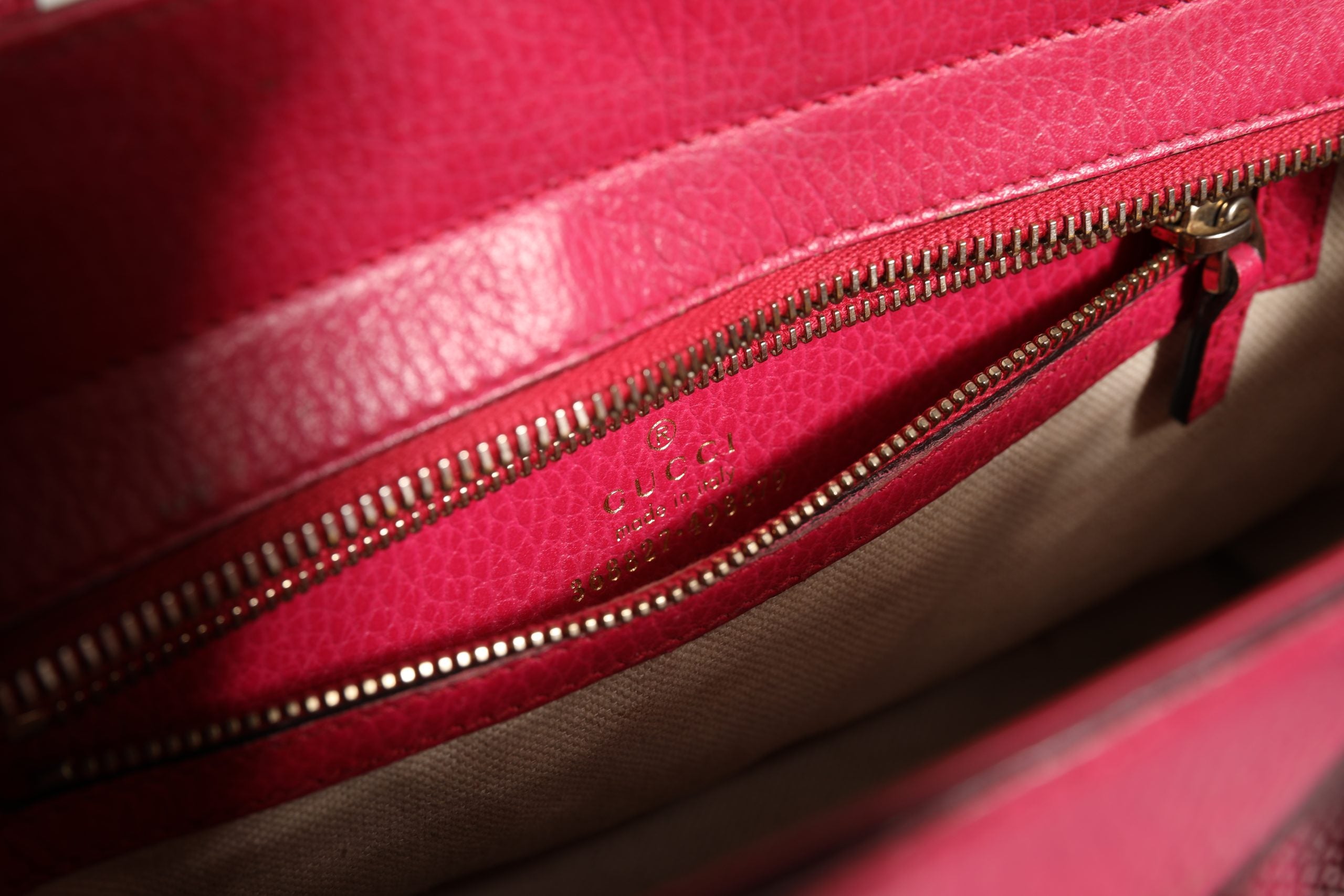 Pre-Owned Gucci Swing Leather 2Way Tote Bag Fuchsia Pink Women's B+ (Good — light signs of wear)