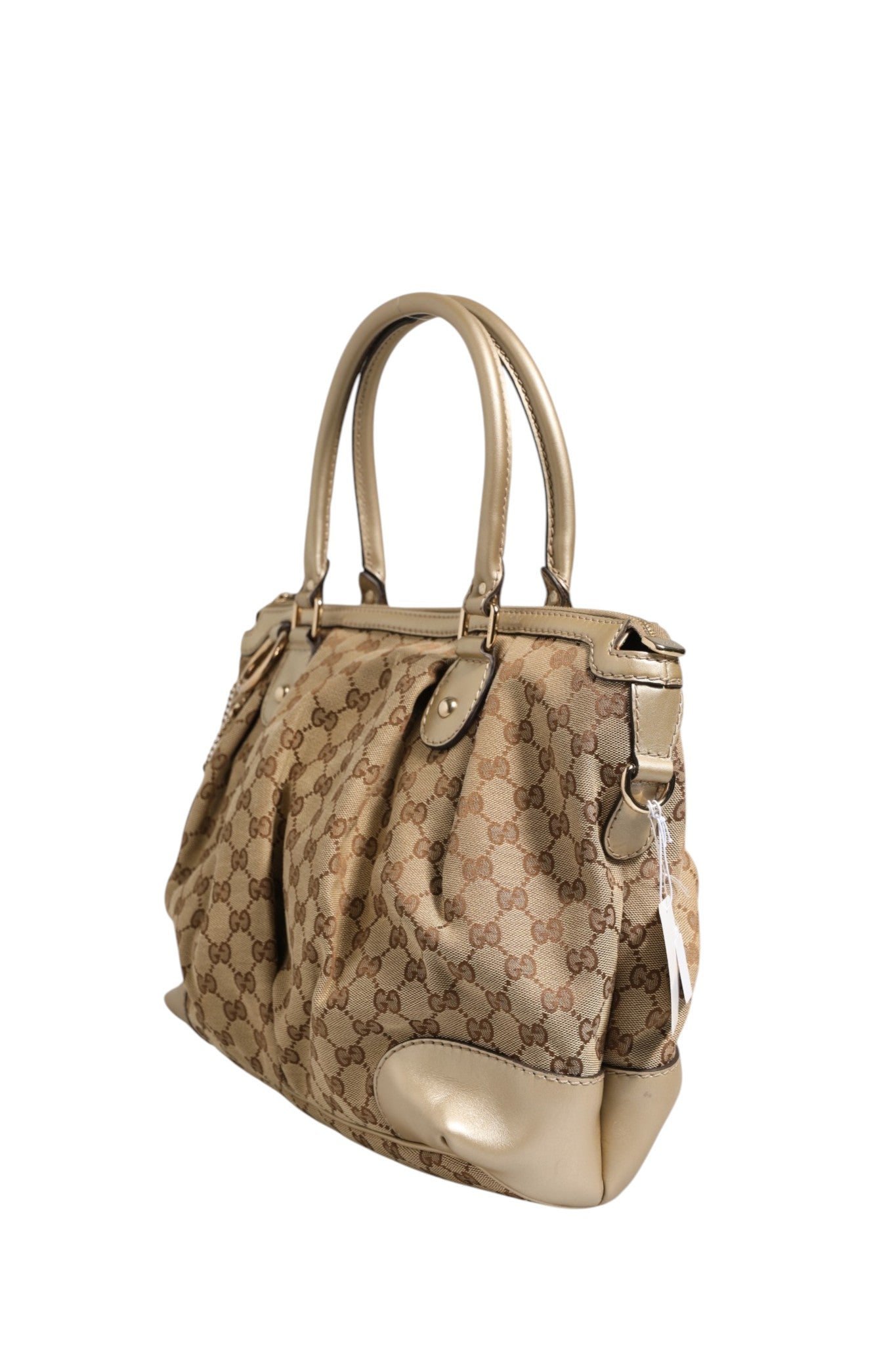 Pre-Owned Gucci Canvas Sukey Satchel Beige Women's B (Good — visible signs of wear)