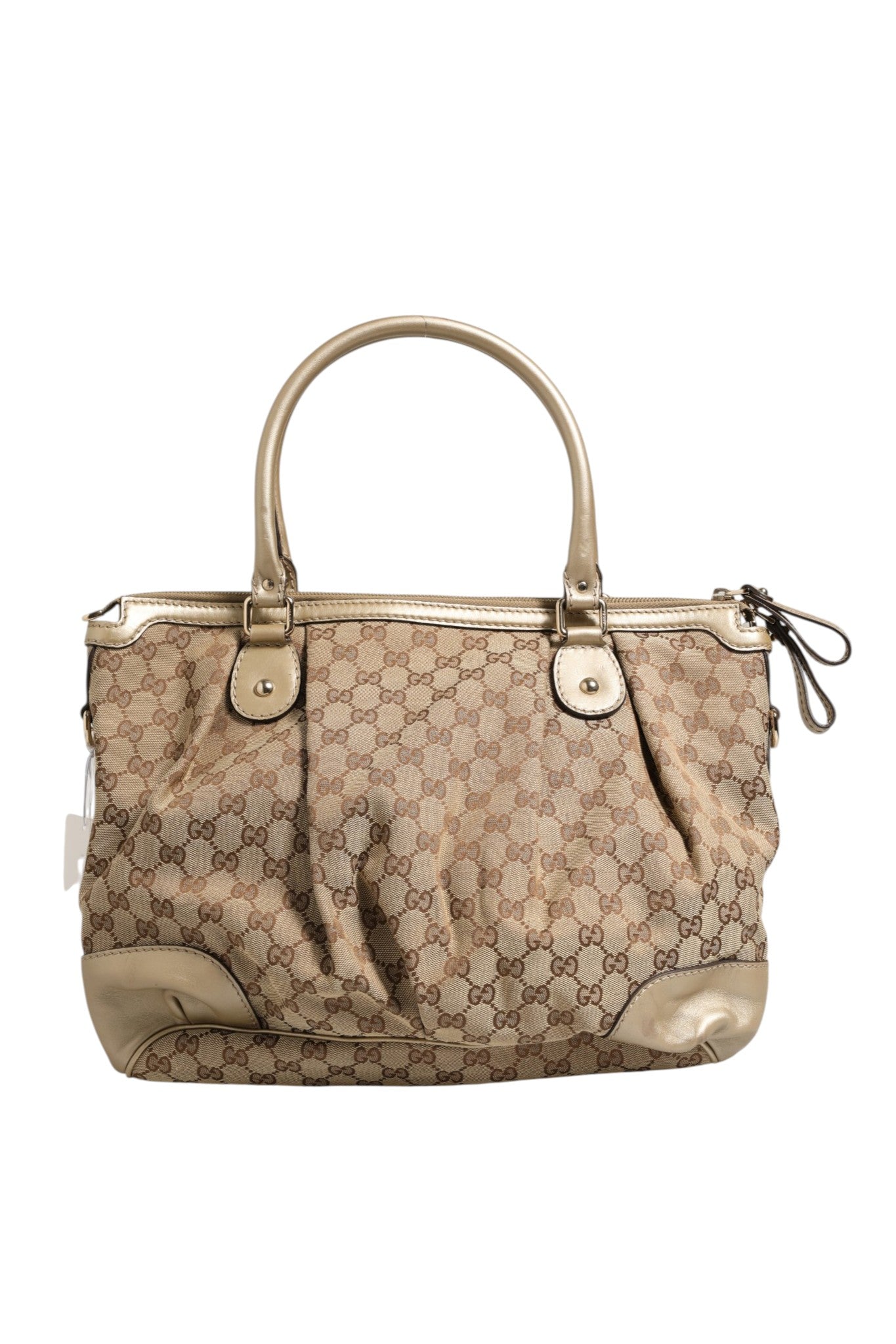 Pre-Owned Gucci Canvas Sukey Satchel Beige Women's B (Good — visible signs of wear)