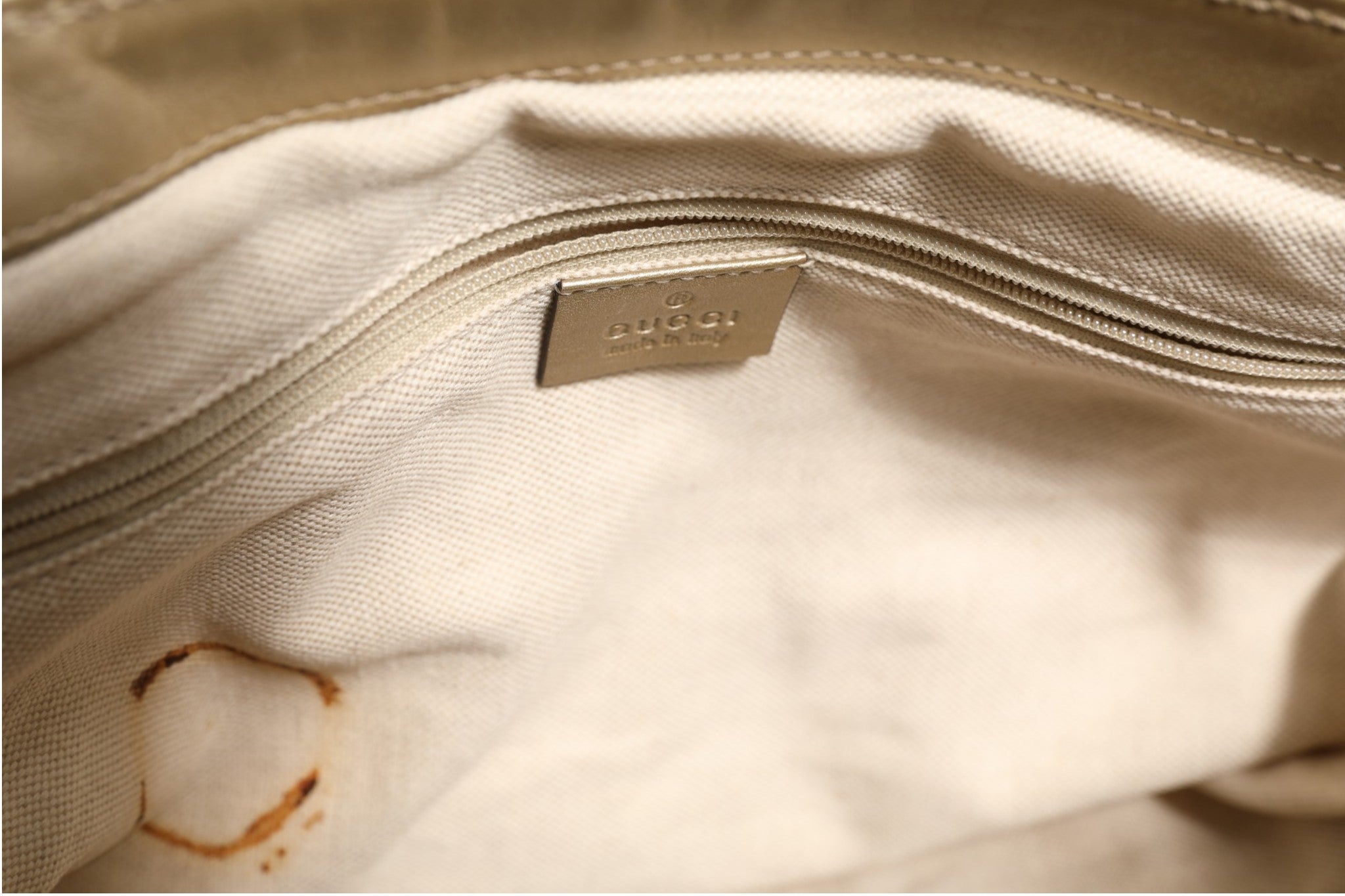 Pre-Owned Gucci Canvas Sukey Satchel Beige Women's B (Good — visible signs of wear)
