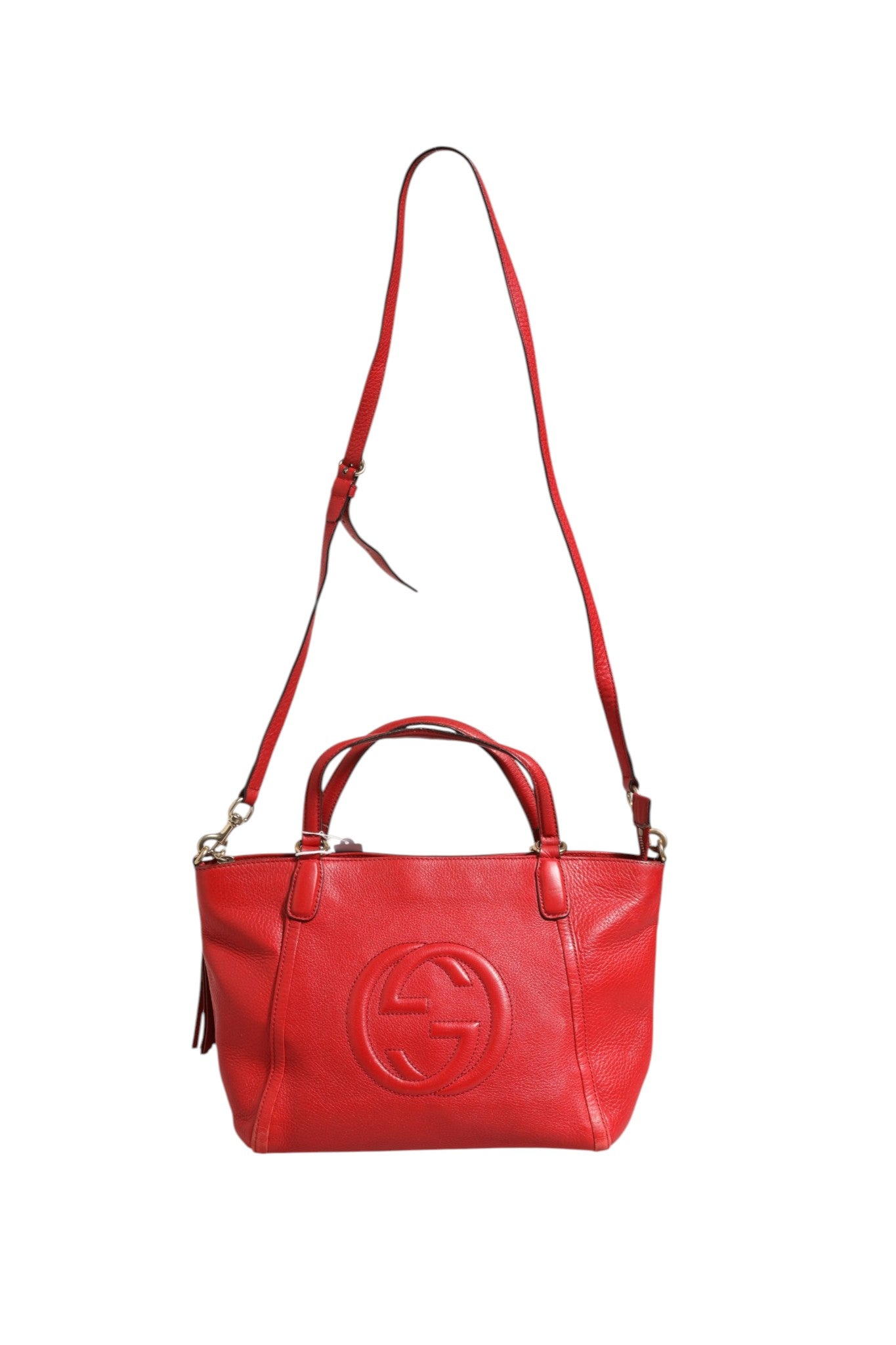 Pre-Owned Gucci Soho Small Leather Tote Red Women's AB (Very Good — between Lightly Used and Used)