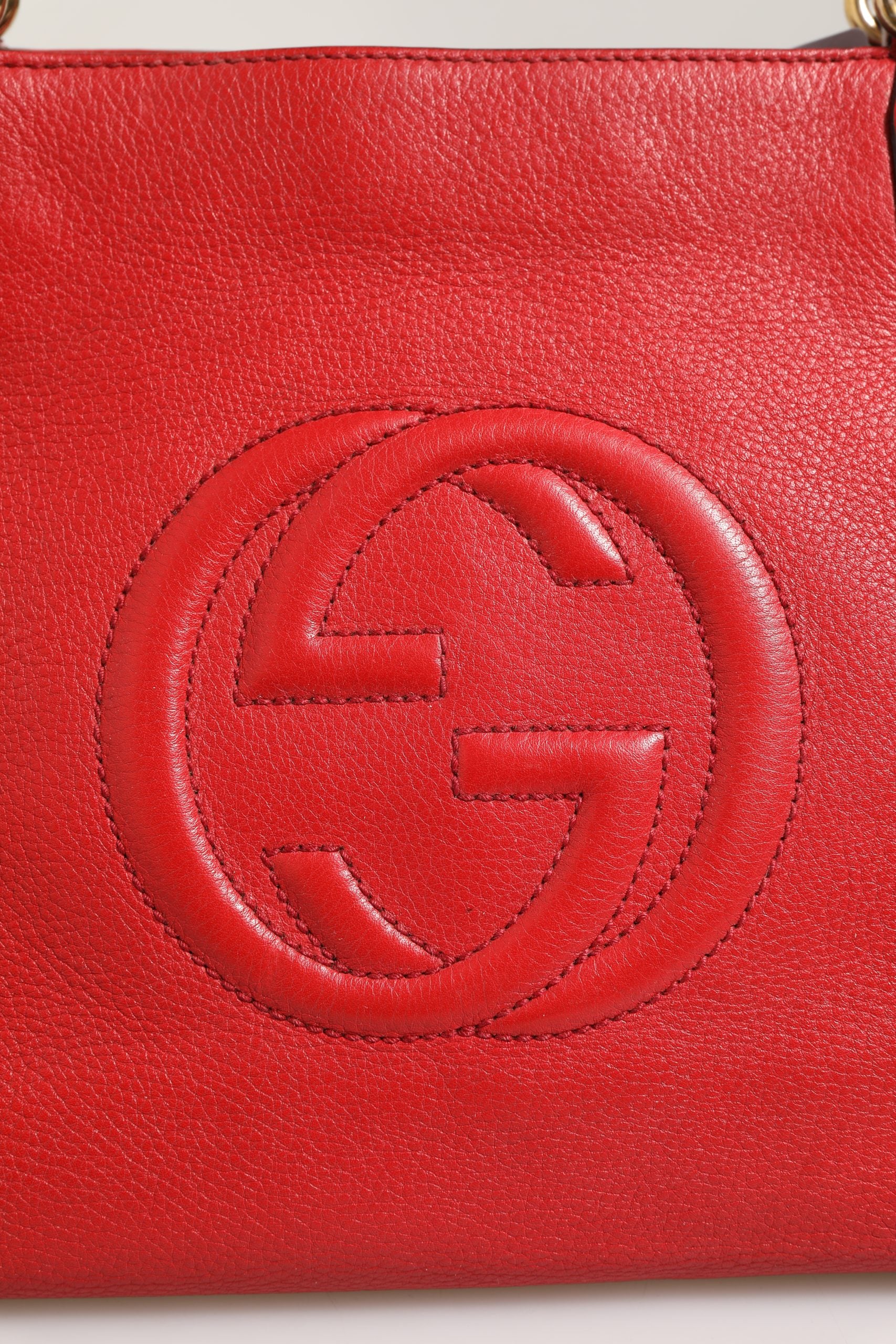 Pre-Owned Gucci Soho Small Leather Tote Red Women's AB (Very Good — between Lightly Used and Used)