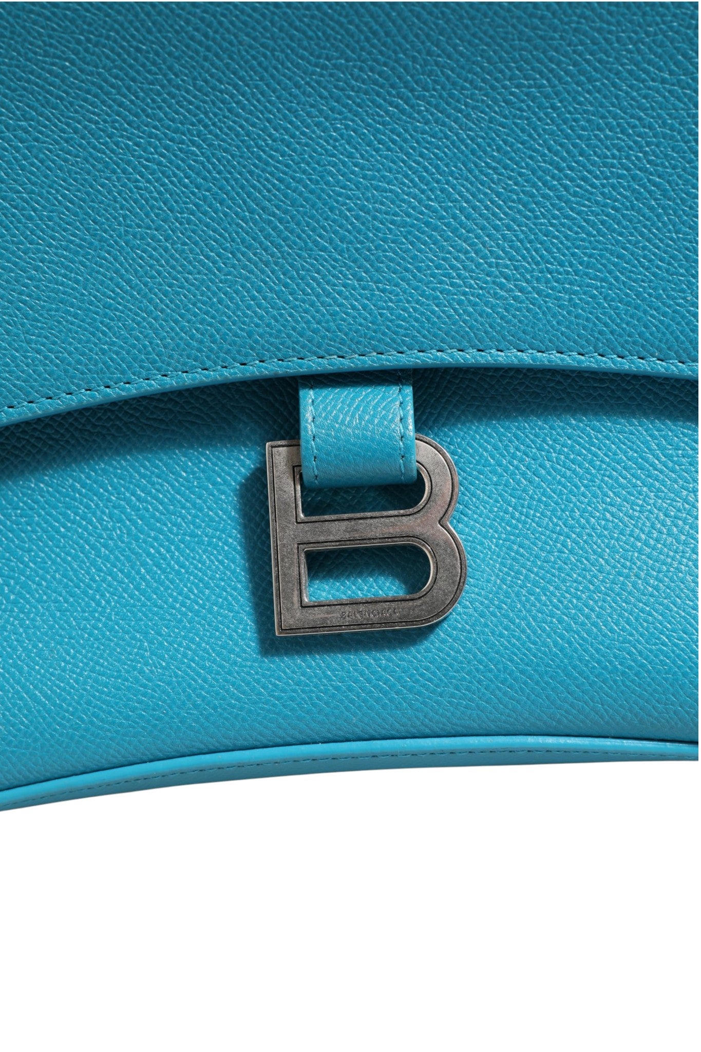 Pre-Owned Balenciaga Calfskin S Downtown Blue Shoulder Bag Blue Women's B+ (Good — light signs of wear)