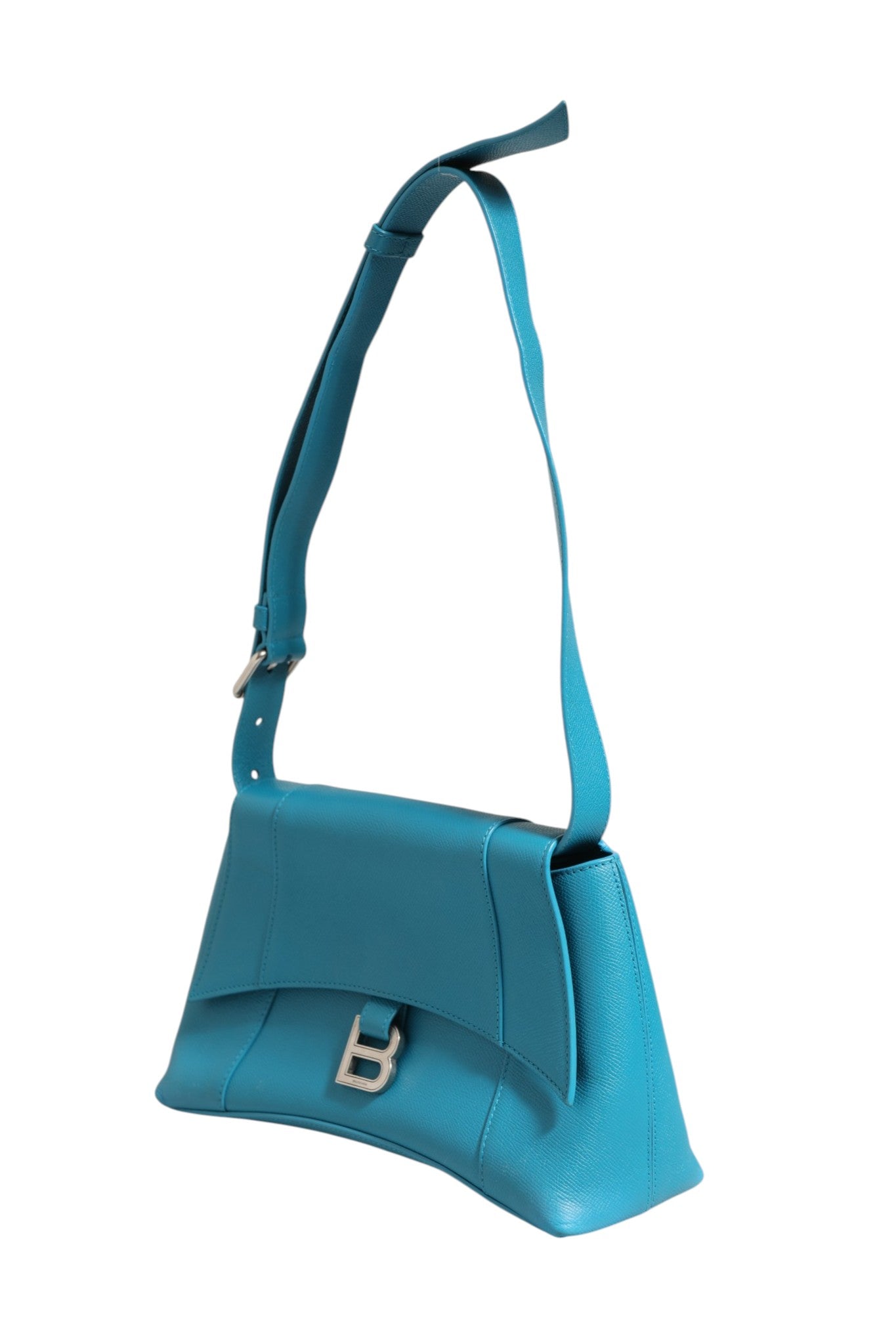 Pre-Owned Balenciaga Calfskin S Downtown Blue Shoulder Bag Blue Women's B+ (Good — light signs of wear)