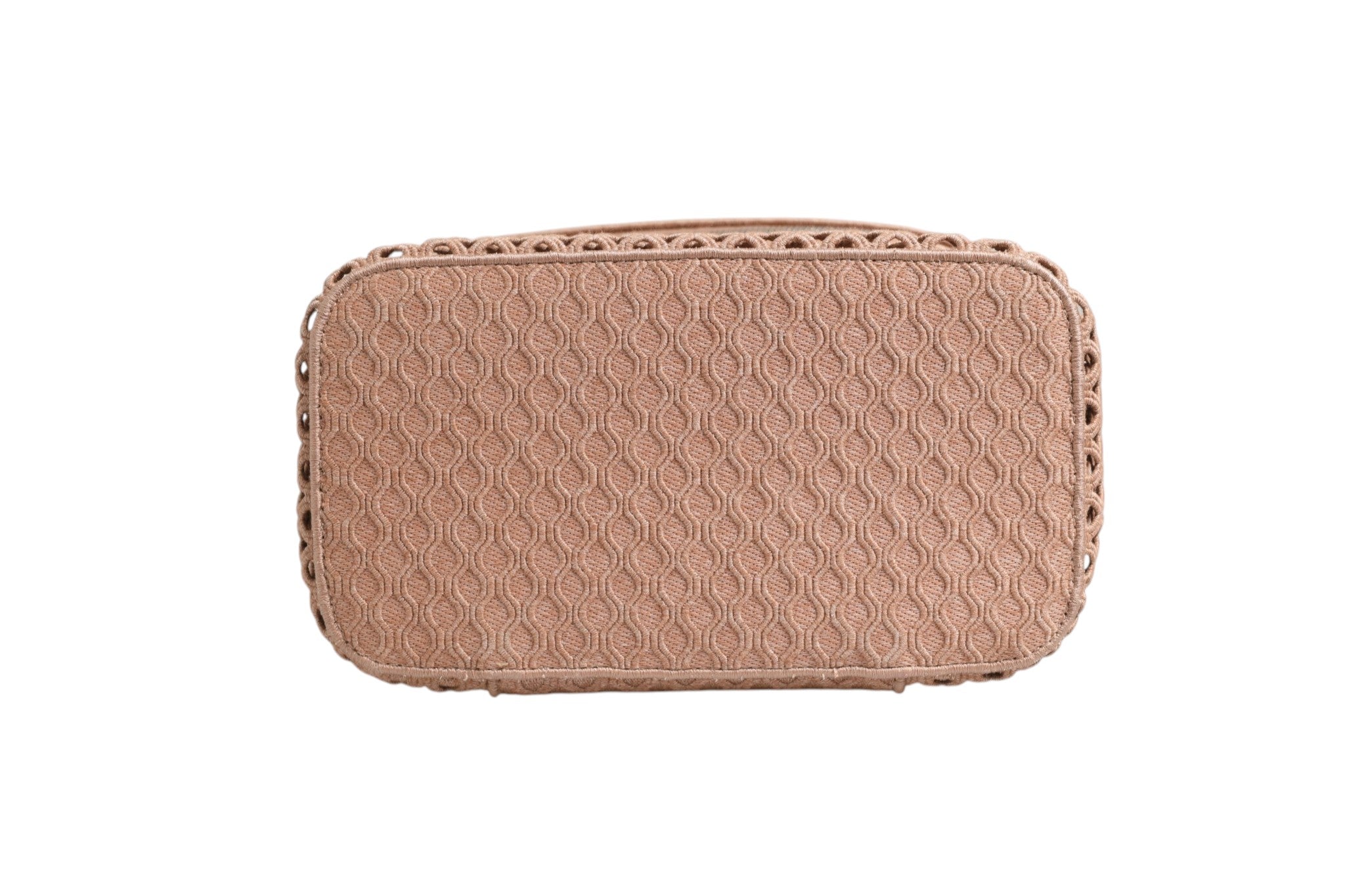 Pre-Owned Christian Dior Mesh Embroidered Dior travel Vanity Case Powder Pink Women's B+ (Good — light signs of wear)