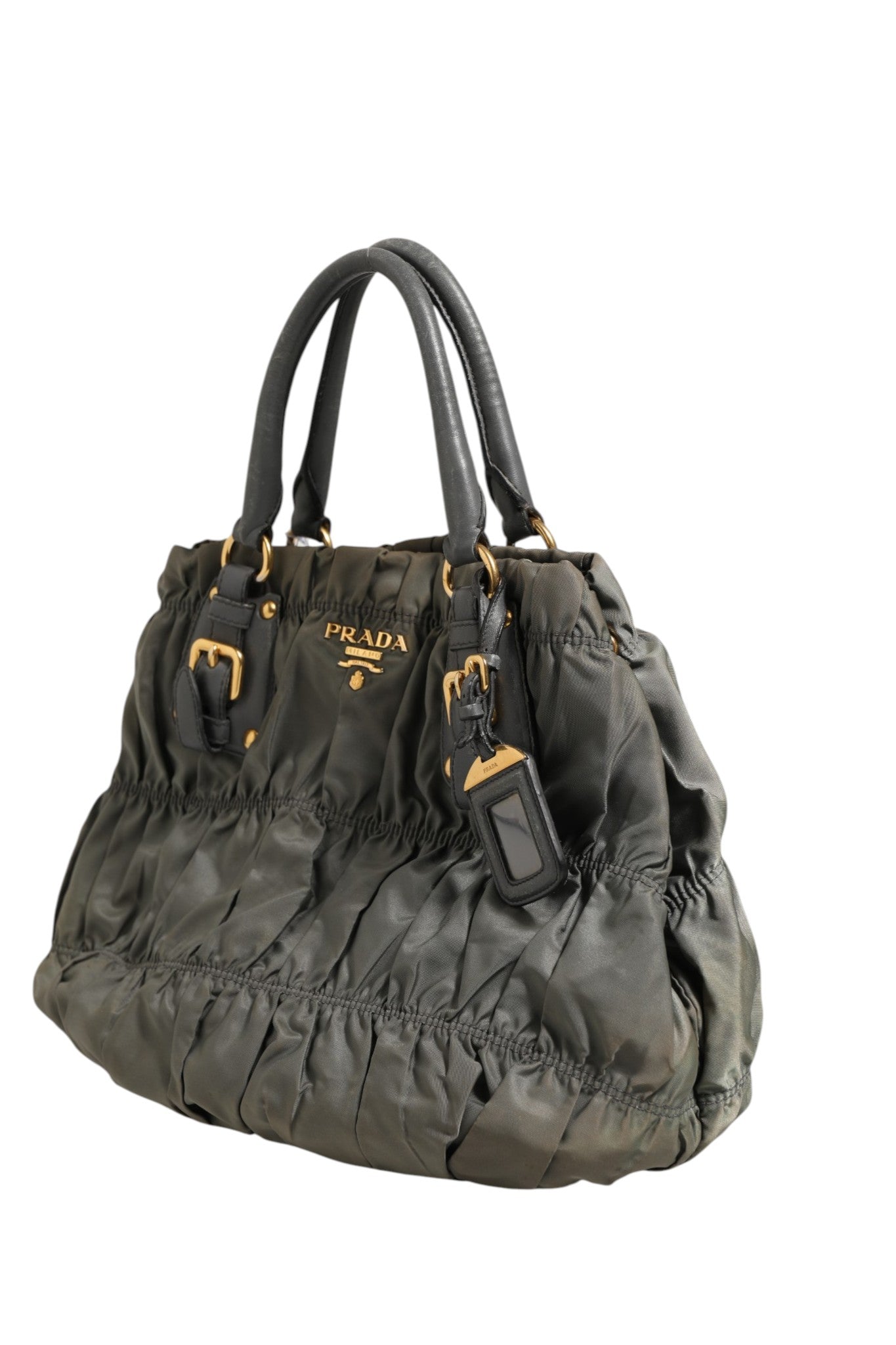 Pre-Owned Prada Tessuto Nylon Gaufre Tote bag Gray Women's AB (Very Good — between Lightly Used and Used)