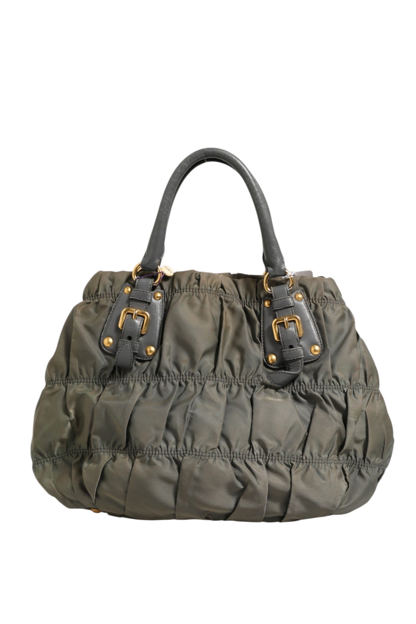Pre-Owned Prada Tessuto Nylon Gaufre Tote bag Gray Women's AB (Very Good — between Lightly Used and Used)
