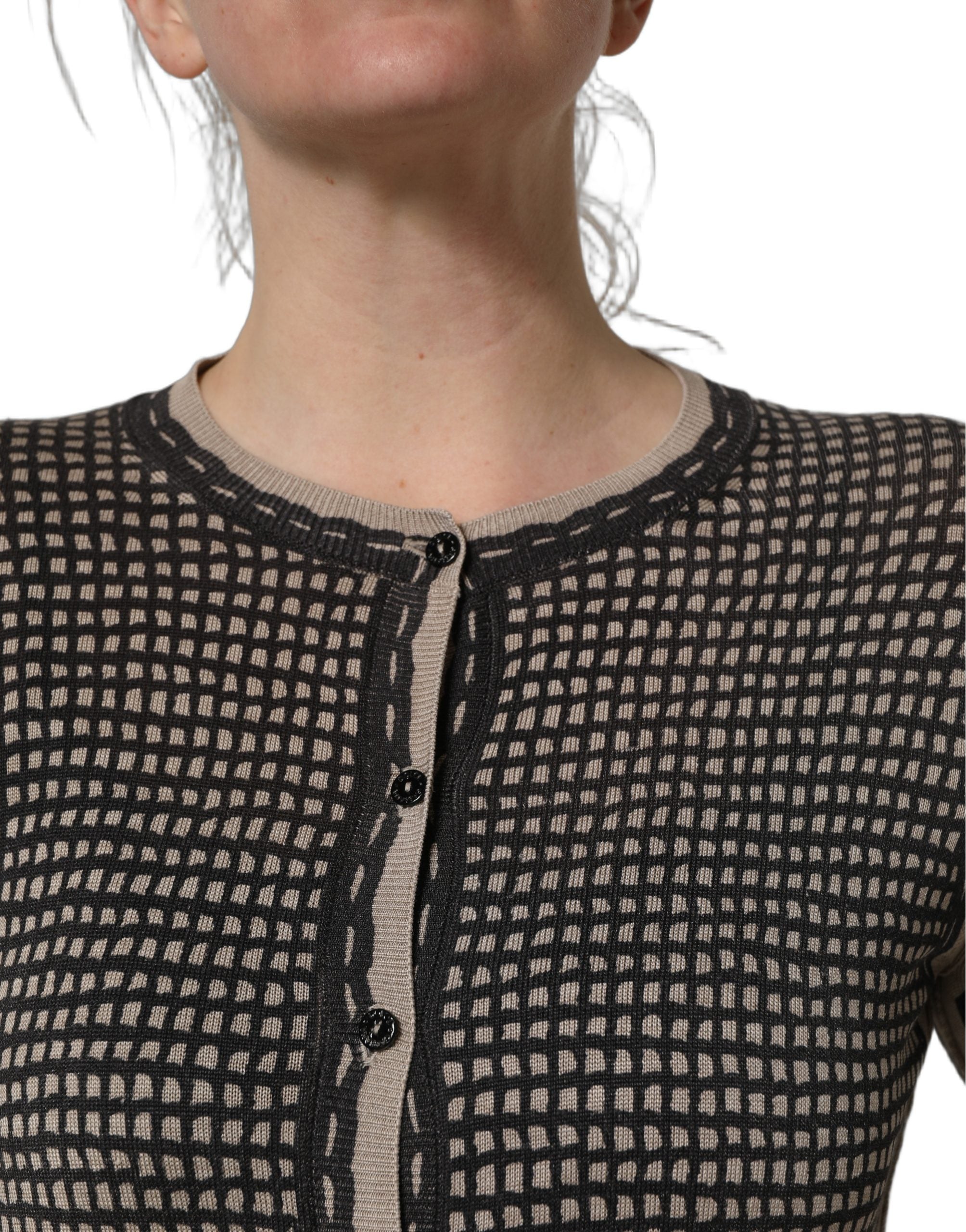 Dolce & Gabbana Black Floral Lace ButtonDownCardigan Sweater