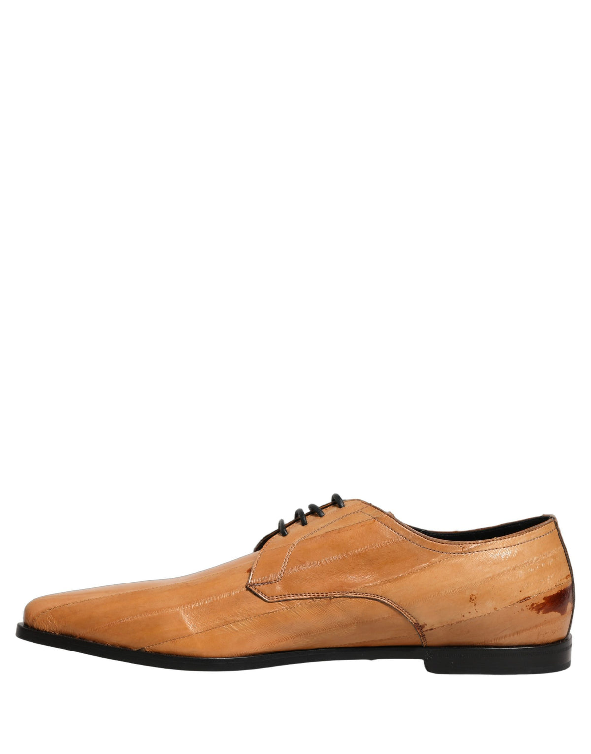 New Dolce & Gabbana Brown Leather Lace Up Men Derby Dress Shoes