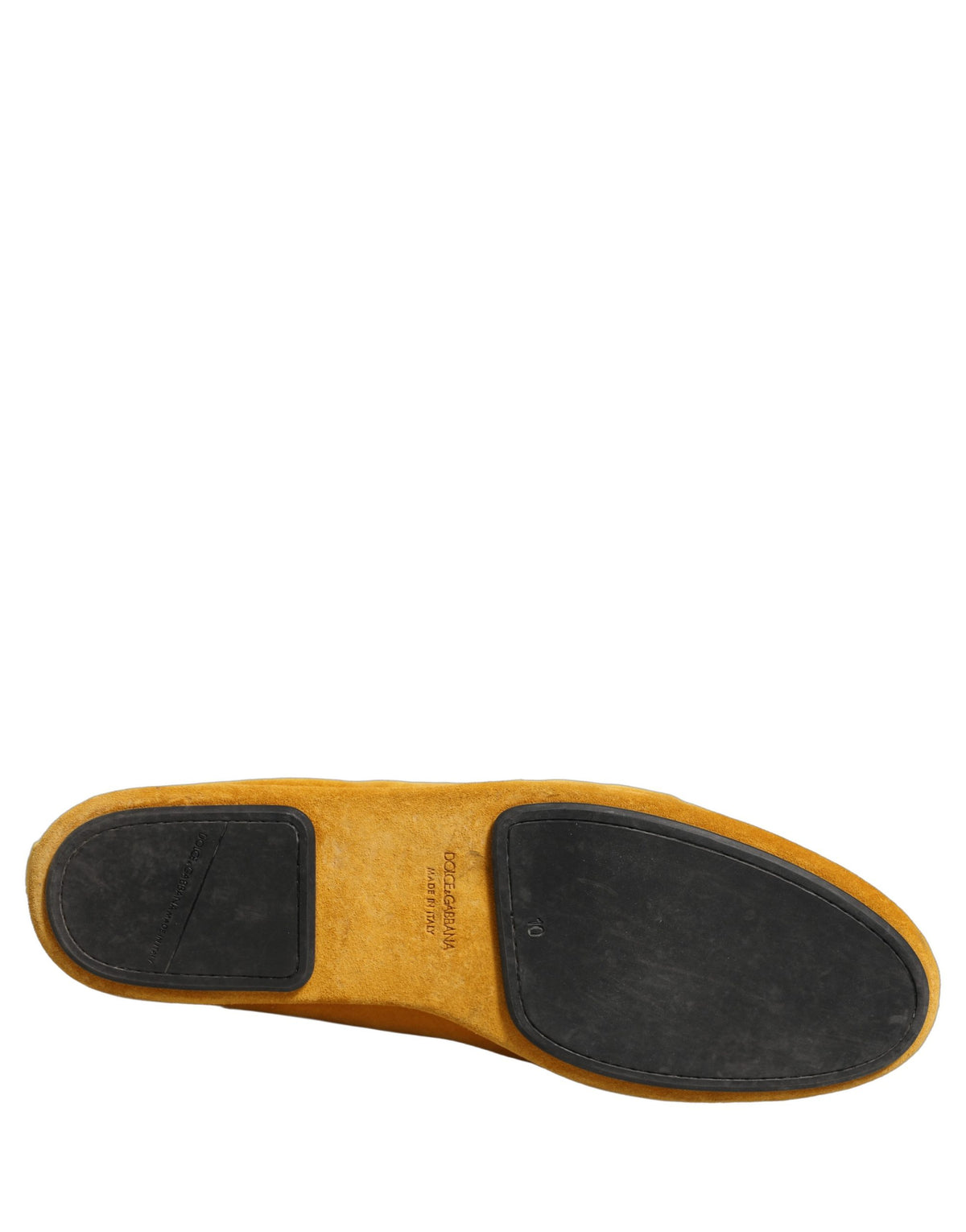 New Dolce & Gabbana Yellow Velvet Crown Embroidery Loafers Shoes