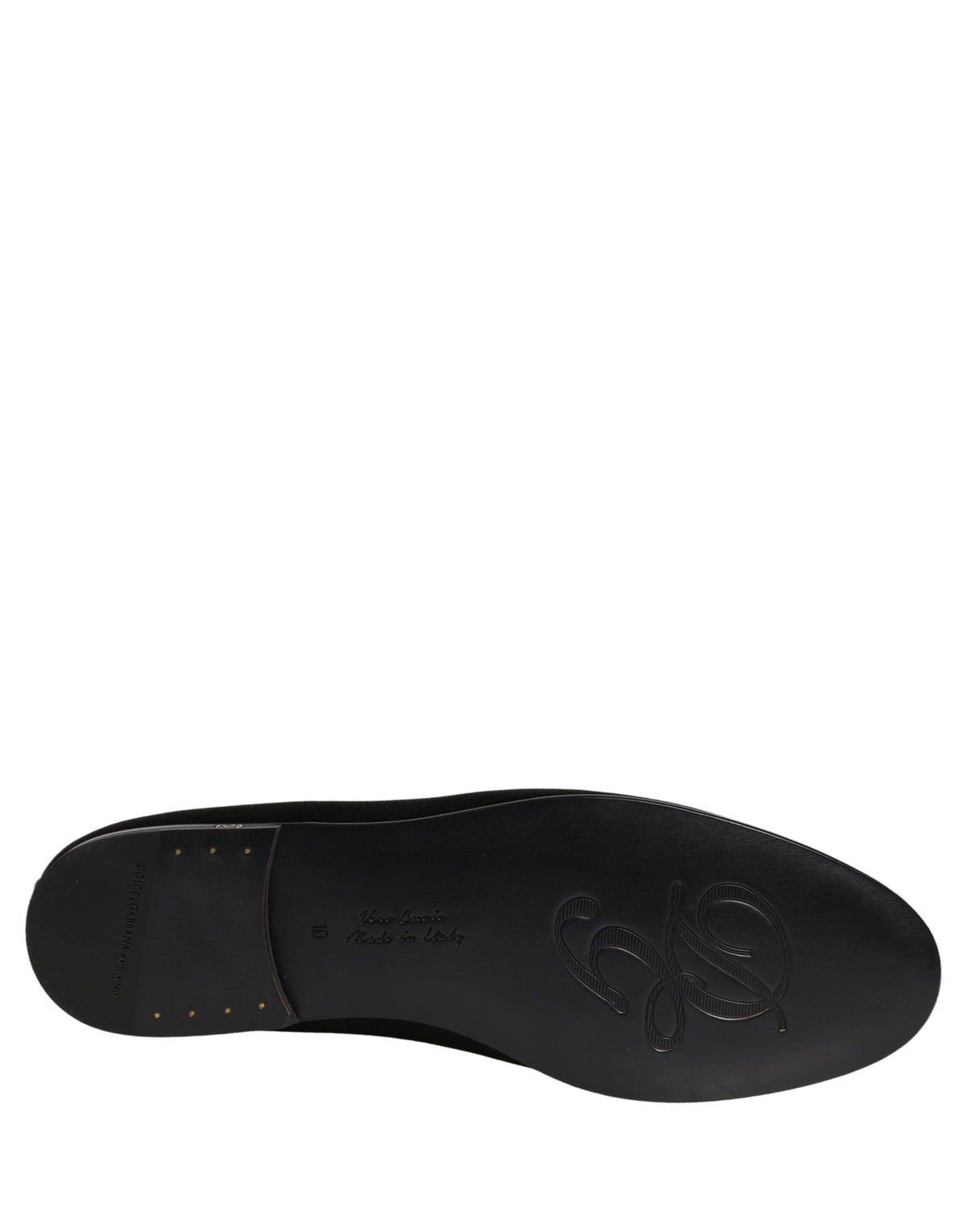 New Dolce & Gabbana Black Satin Logo Slip On Flats Loafers Shoes