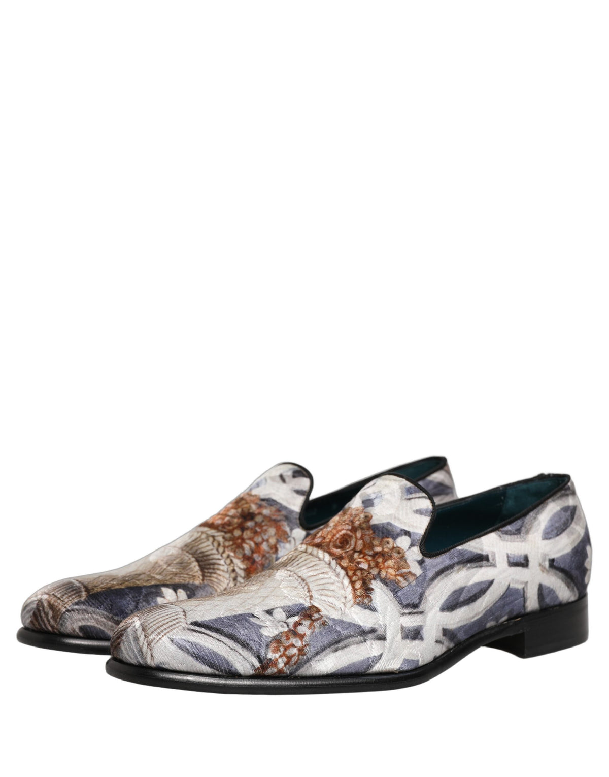 New Dolce & Gabbana Floral Tapestry Embroidery Loafer Shoes