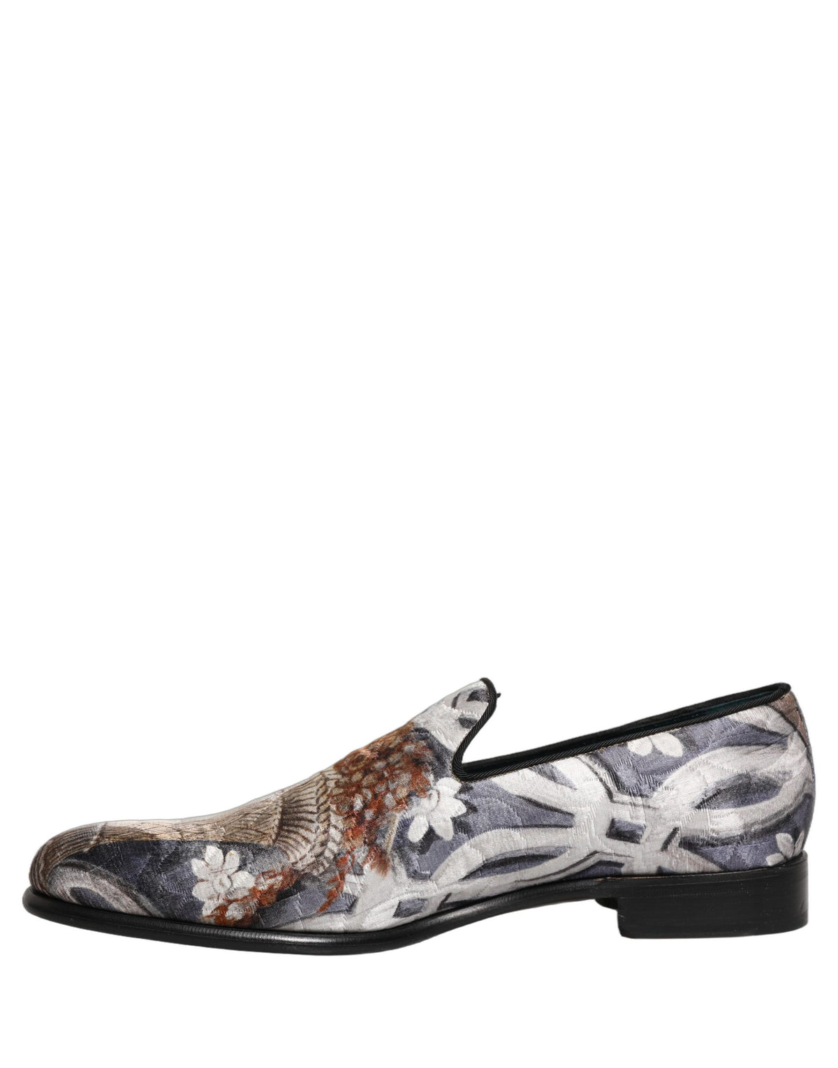 New Dolce & Gabbana Floral Tapestry Embroidery Loafer Shoes