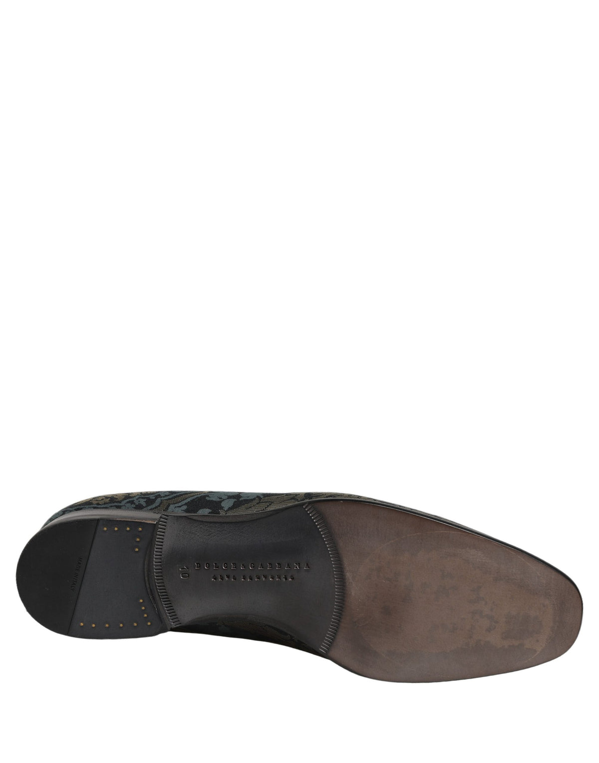 New Dolce & Gabbana Black Floral Brocade Slip On Loafers Shoes