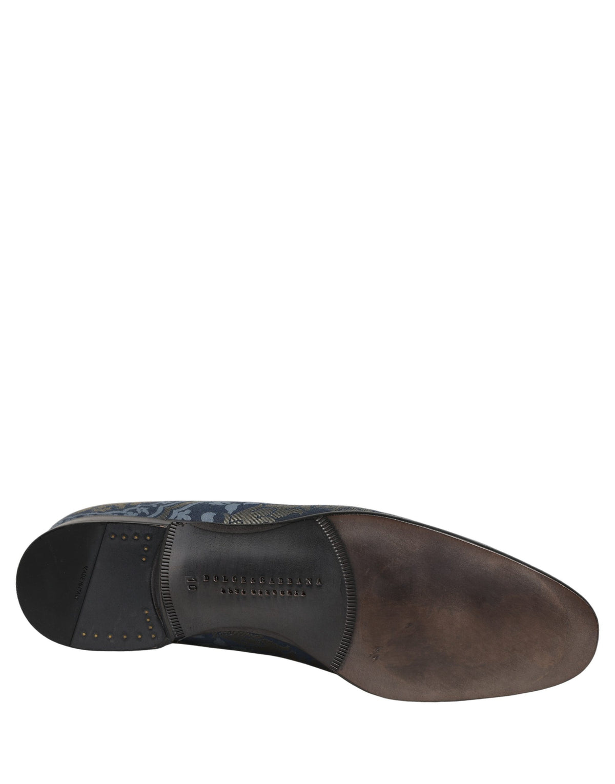 New Dolce & Gabbana Blue Floral Brocade Slip On Loafers Shoes