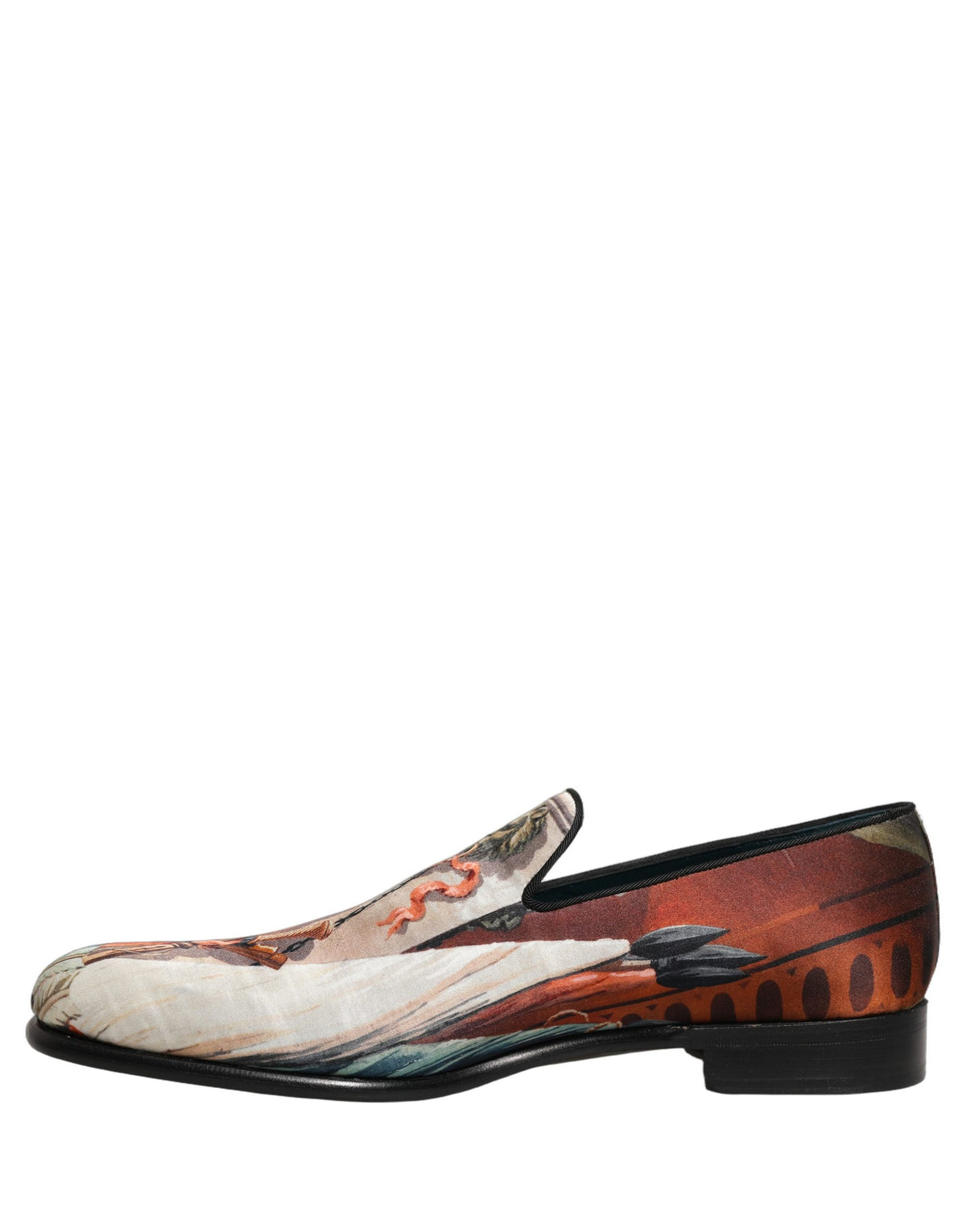 New Dolce & Gabbana Lion Print Slip On Loafers Shoes