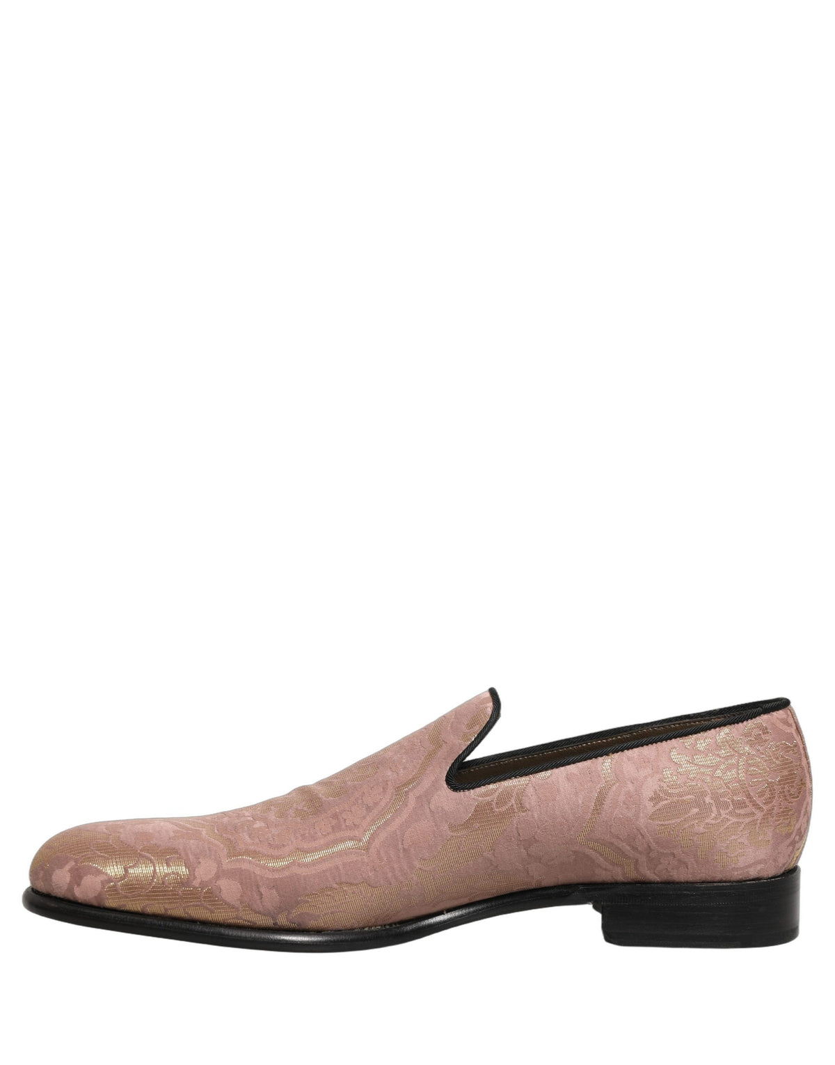 New Dolce & Gabbana Pink Brocade Men Slip On Dress Loafers Shoes