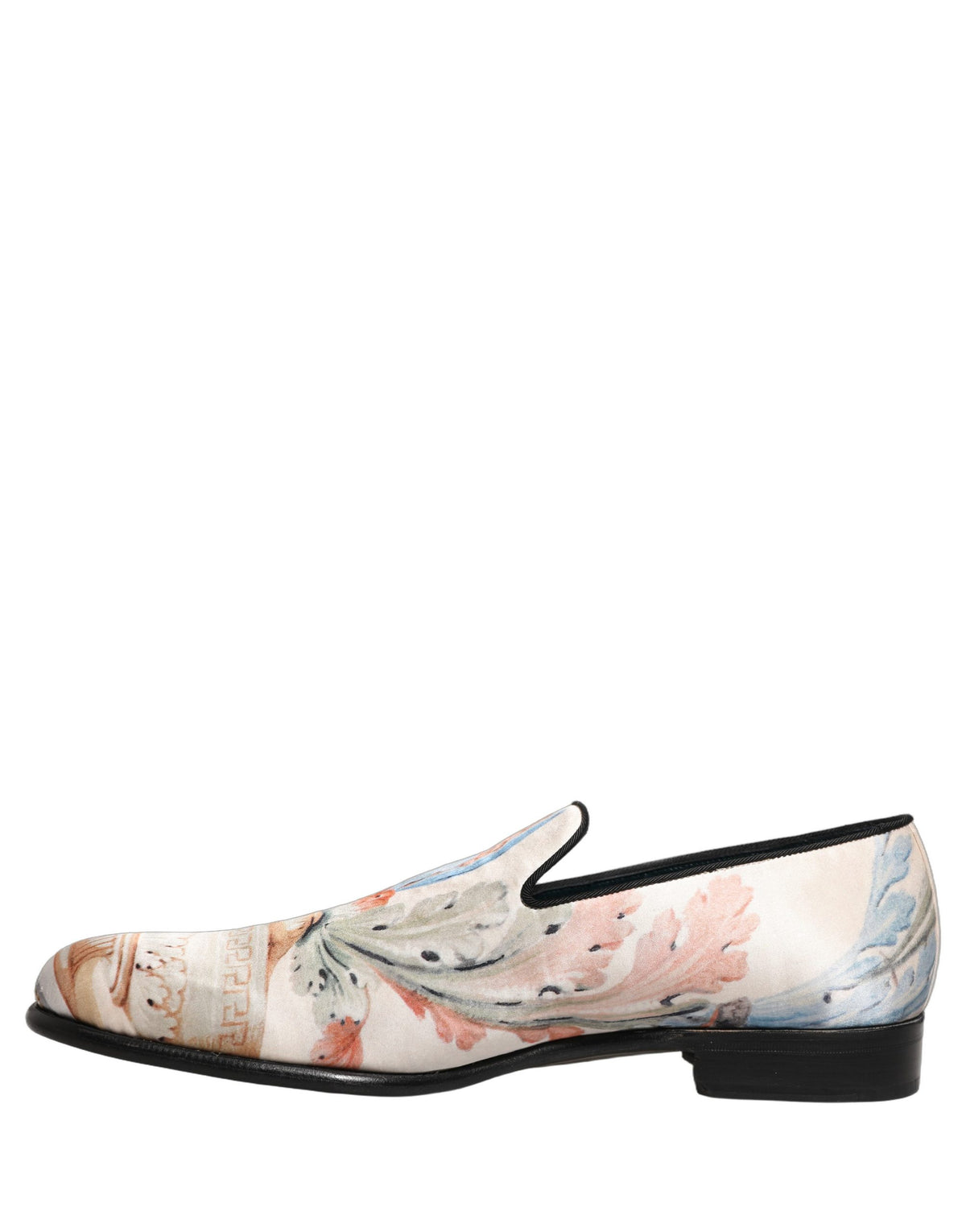 New Dolce & Gabbana White Floral Vase Slip On Dress Loafers Shoes