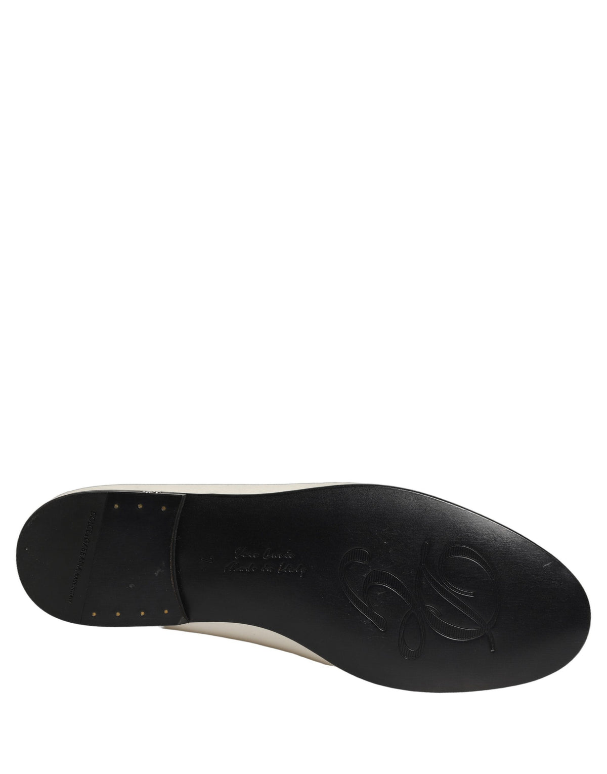 New Dolce & Gabbana White Satin Logo Slip On Flats Loafers Shoes