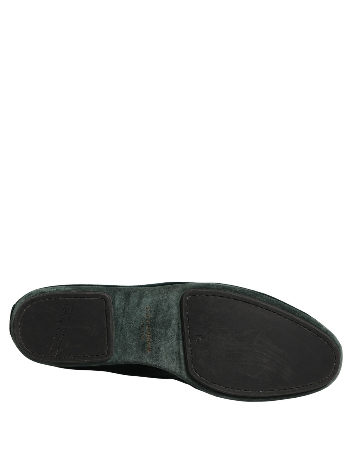 New Dolce & Gabbana Green Velvet Slip On Men Flats Loafers Shoes
