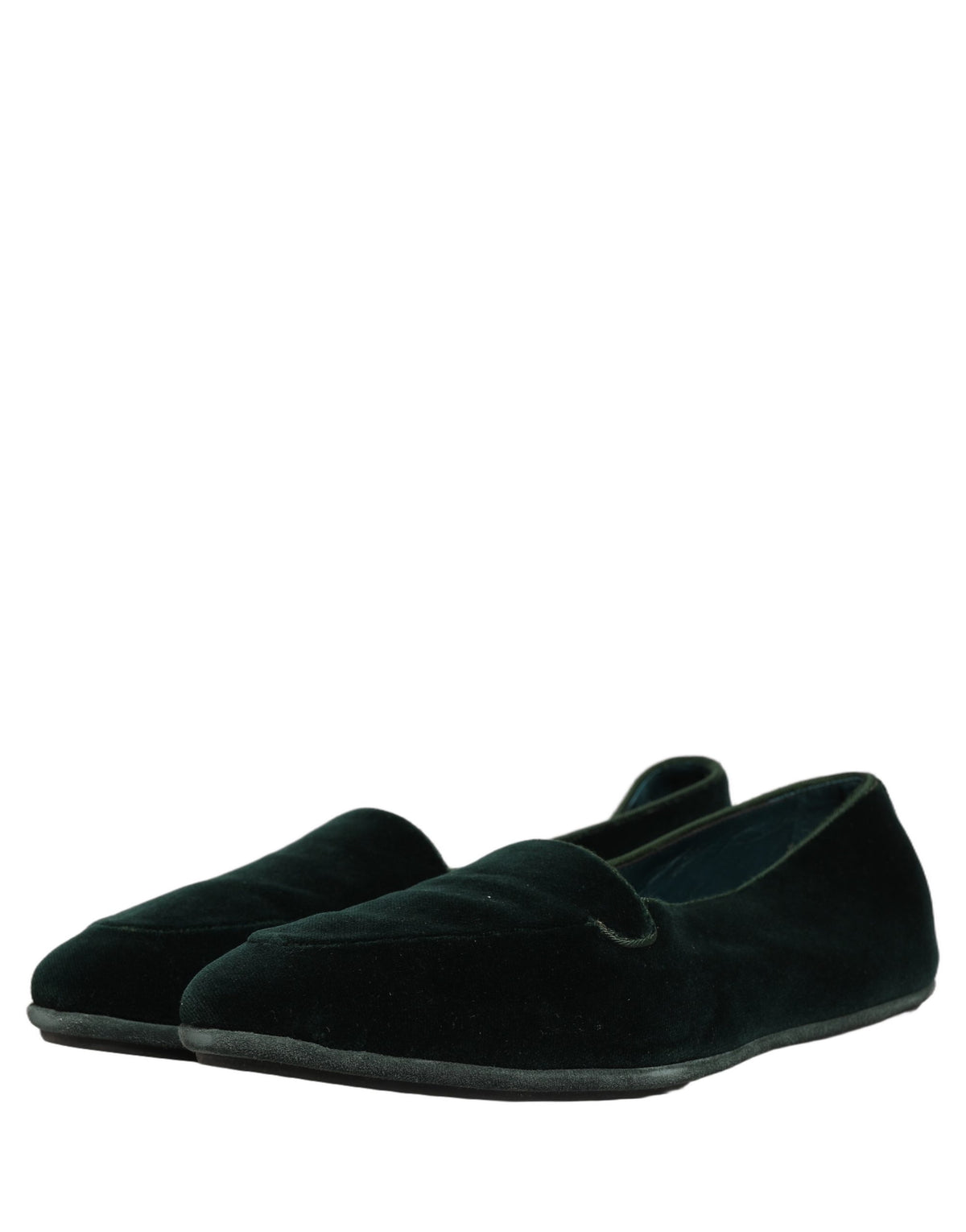 New Dolce & Gabbana Green Velvet Slip On Men Flats Loafers Shoes