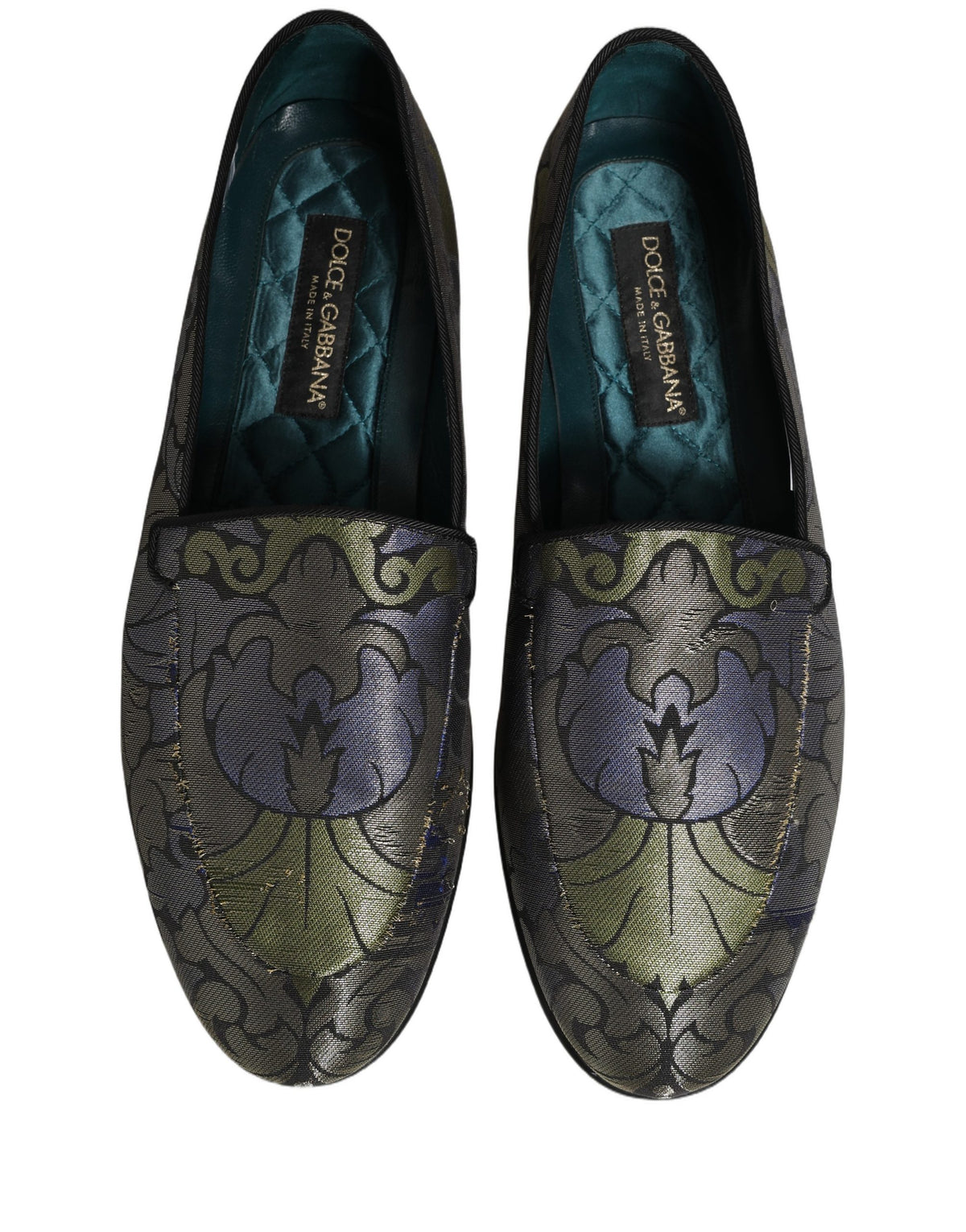 New Dolce & Gabbana Floral Jacquard Men Loafers Shoes
