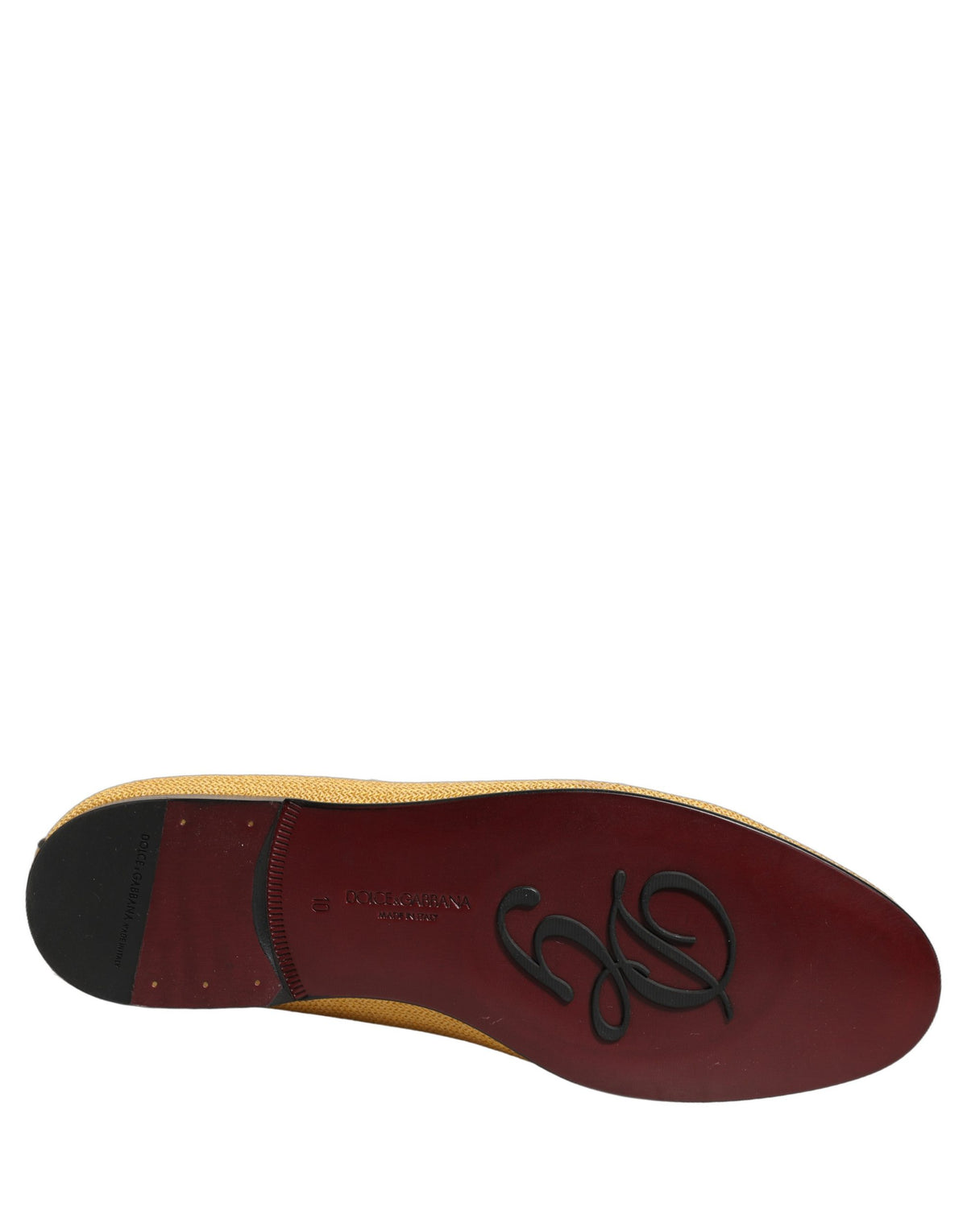 New Dolce & Gabbana Yellow Woven Men Slip On Dress Loafers Shoes