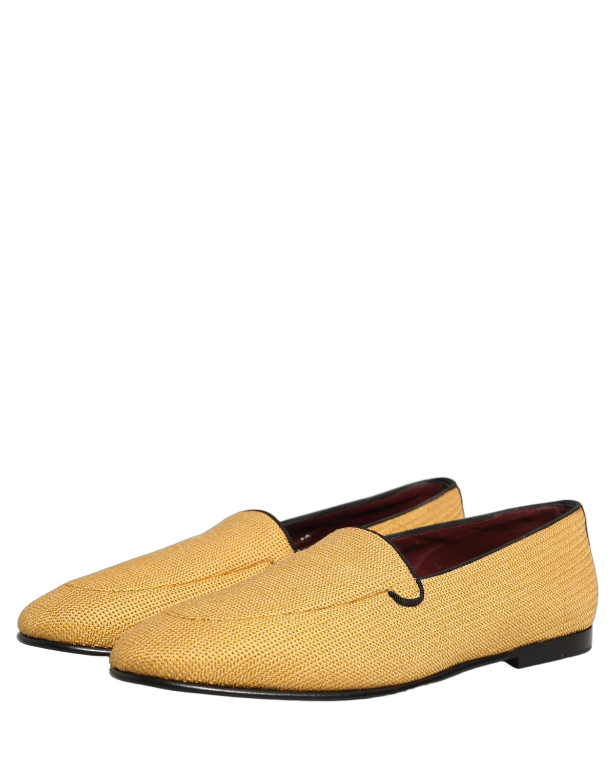 New Dolce & Gabbana Yellow Woven Men Slip On Dress Loafers Shoes