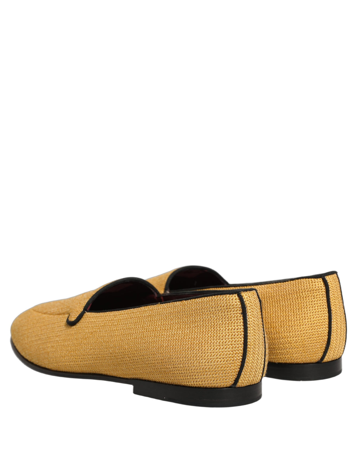 New Dolce & Gabbana Yellow Woven Men Slip On Dress Loafers Shoes