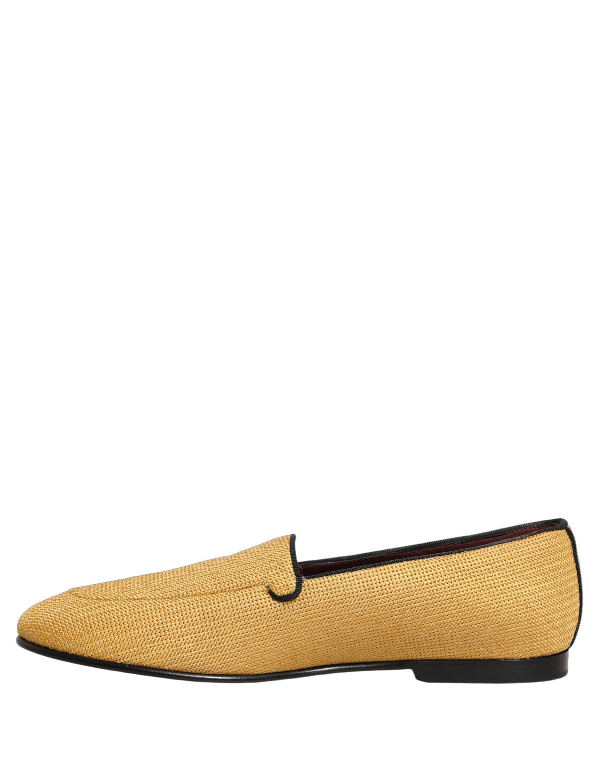 New Dolce & Gabbana Yellow Woven Men Slip On Dress Loafers Shoes