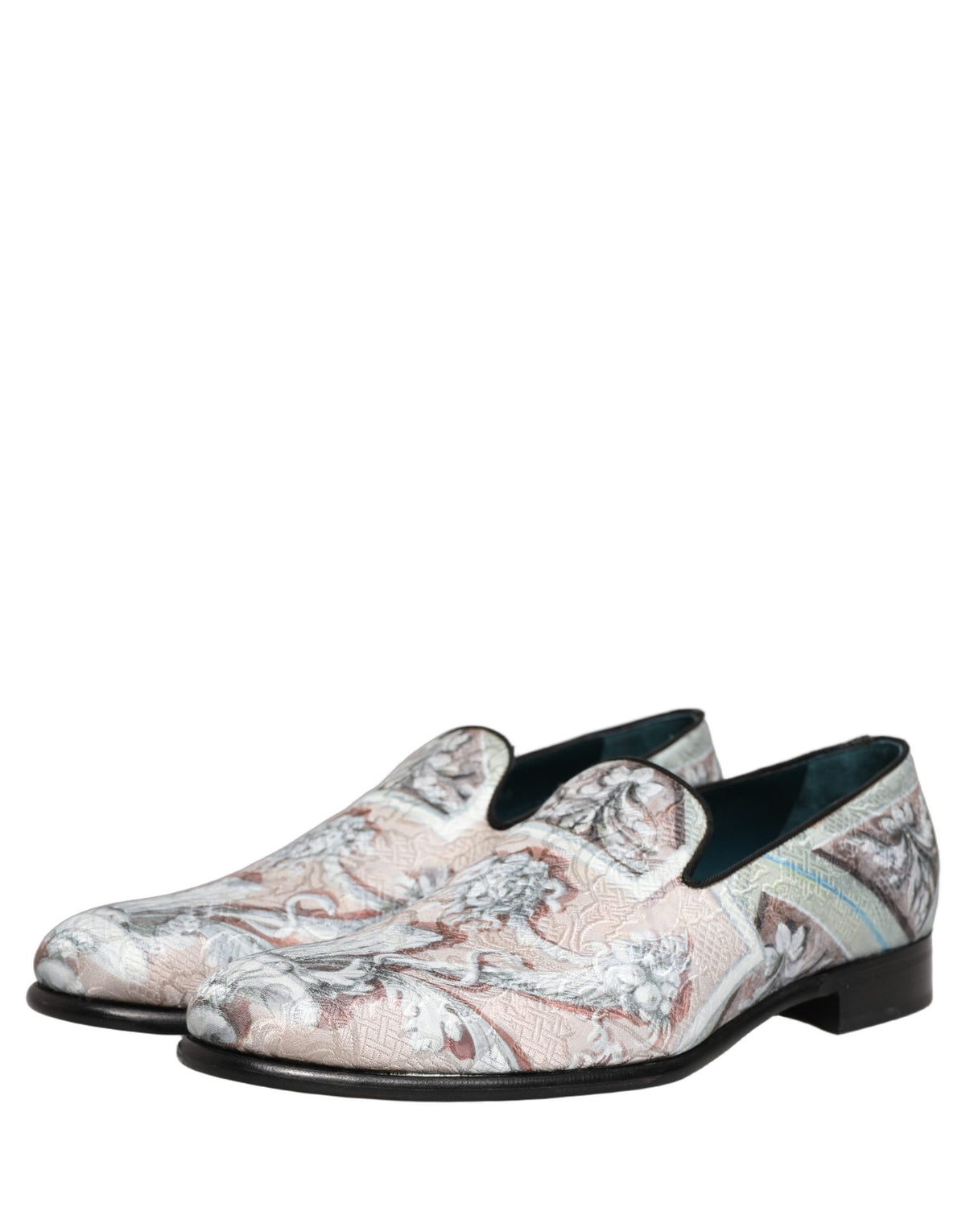 New Dolce & Gabbana Velvet Baroque Dress Loafers Shoes