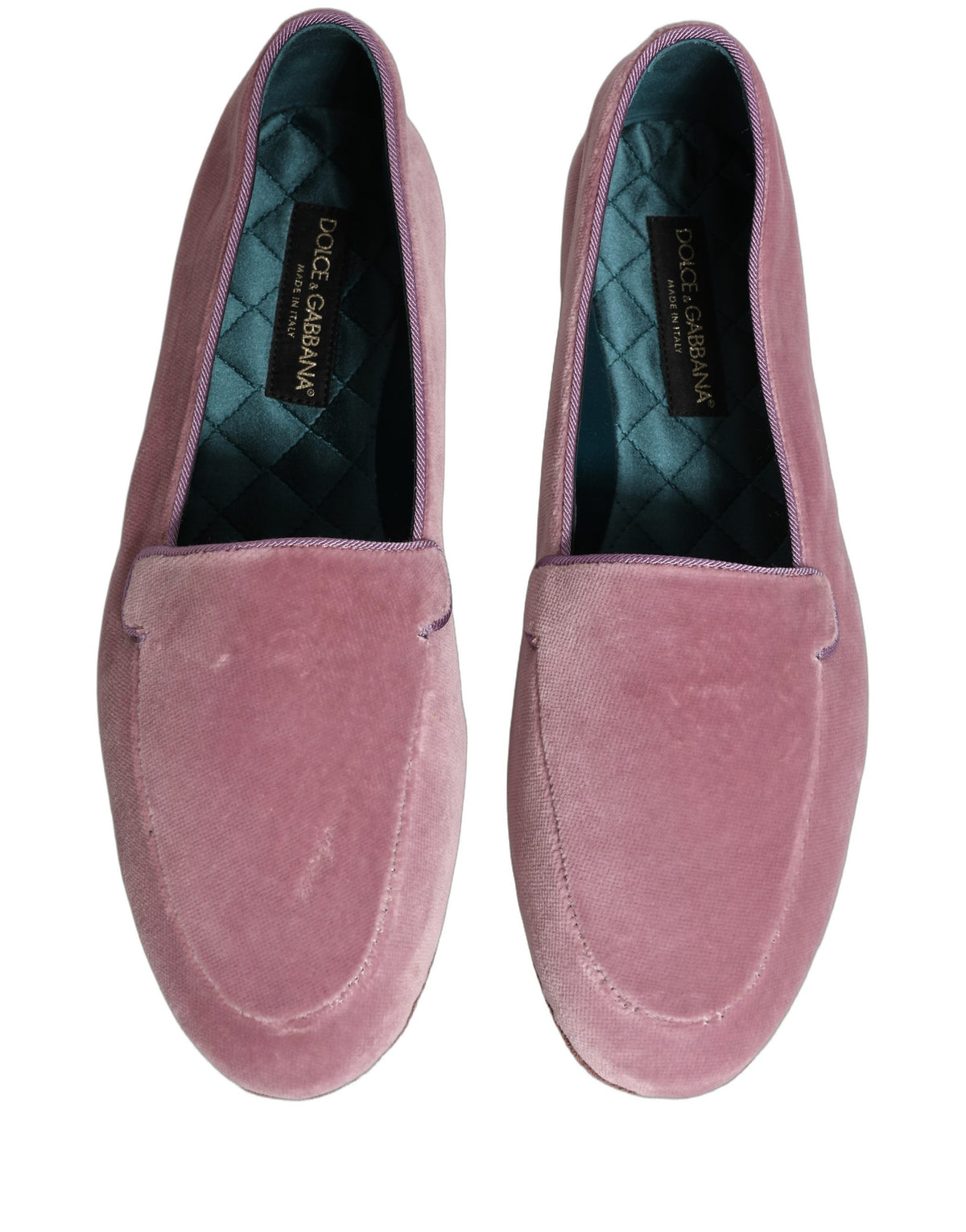 New Dolce & Gabbana Pink Velvet Slip On Men Flats Loafers Shoes