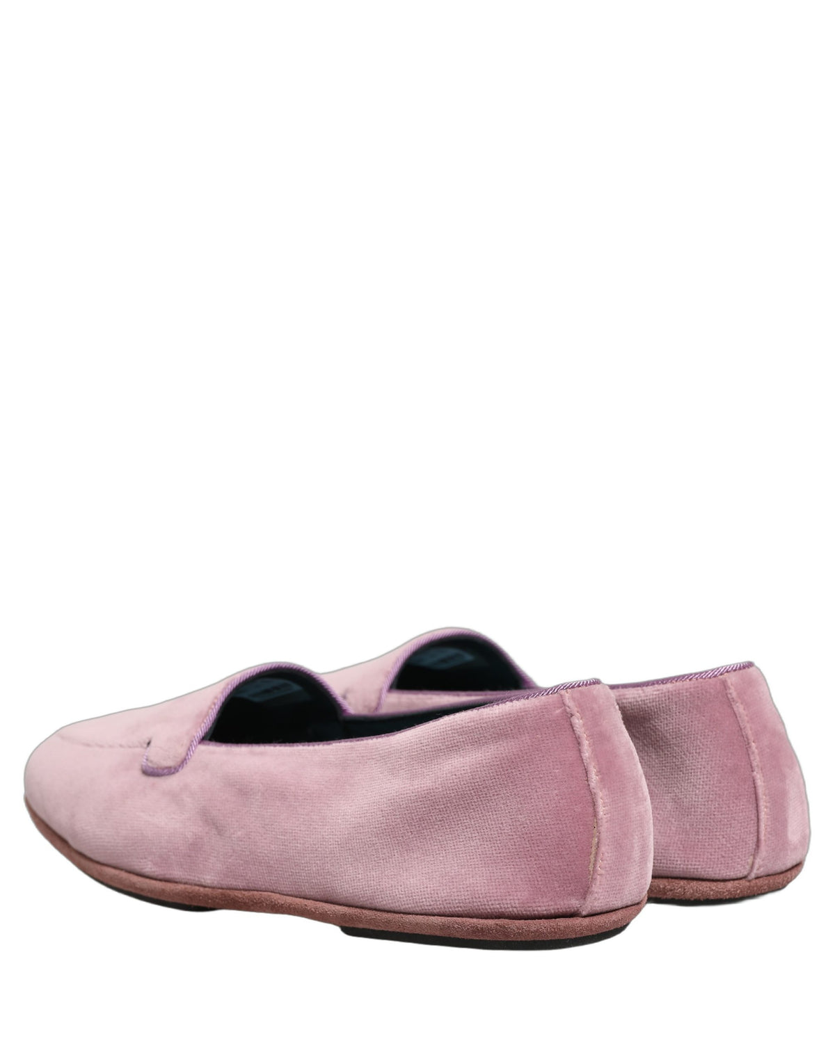 New Dolce & Gabbana Pink Velvet Slip On Men Flats Loafers Shoes