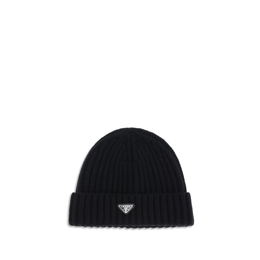 Prada Black Wool Oves Aries Beanie