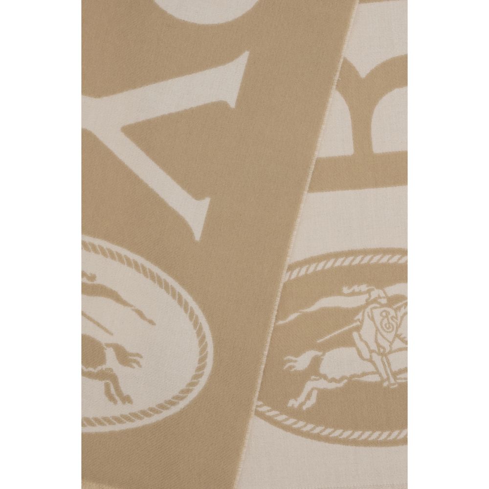 New Burberry Beige Wool Scarf